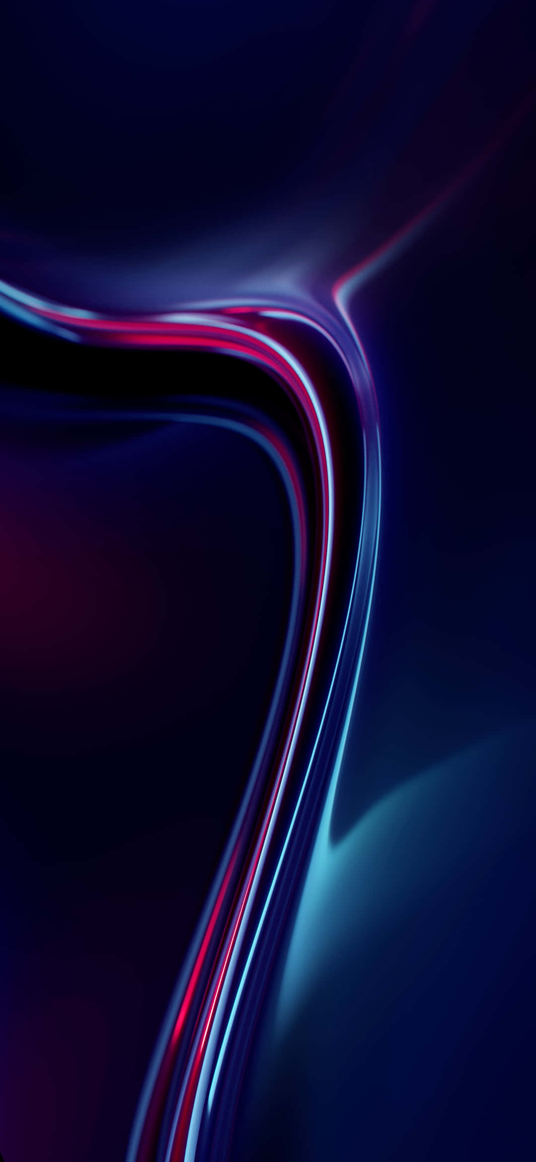 1080x2340 4K ネオンアブストラクトウェーブ 壁紙