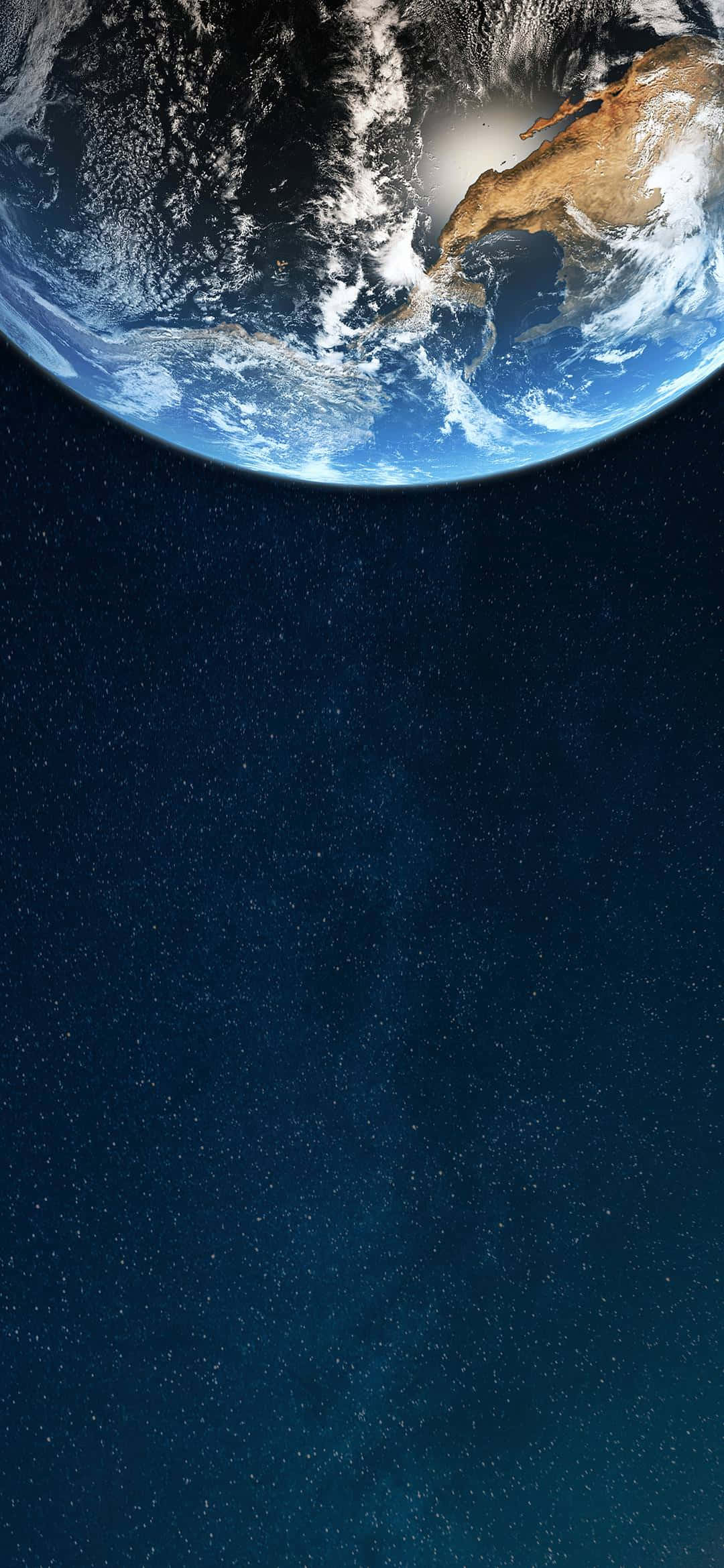1080x2340 4K 宇宙に浮かぶ半地球 壁紙