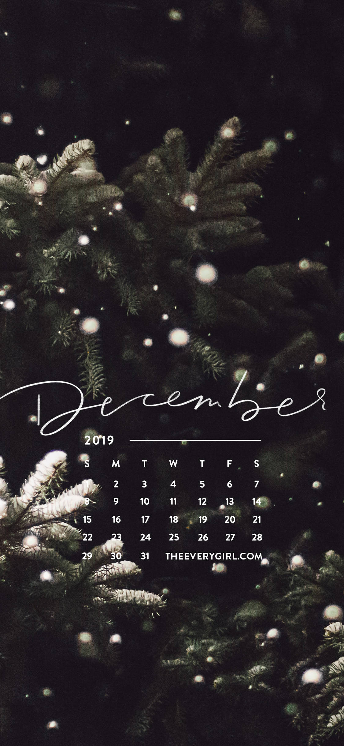 シンプルでおしゃれな12月クリスマスiPhone壁紙 壁紙