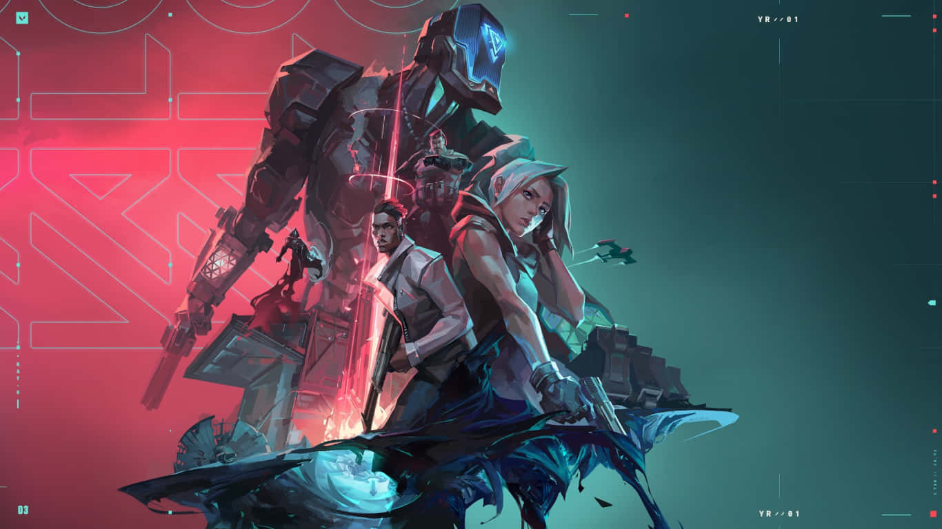 1366x768のValorantで繰り広げられる激しいアクション 壁紙