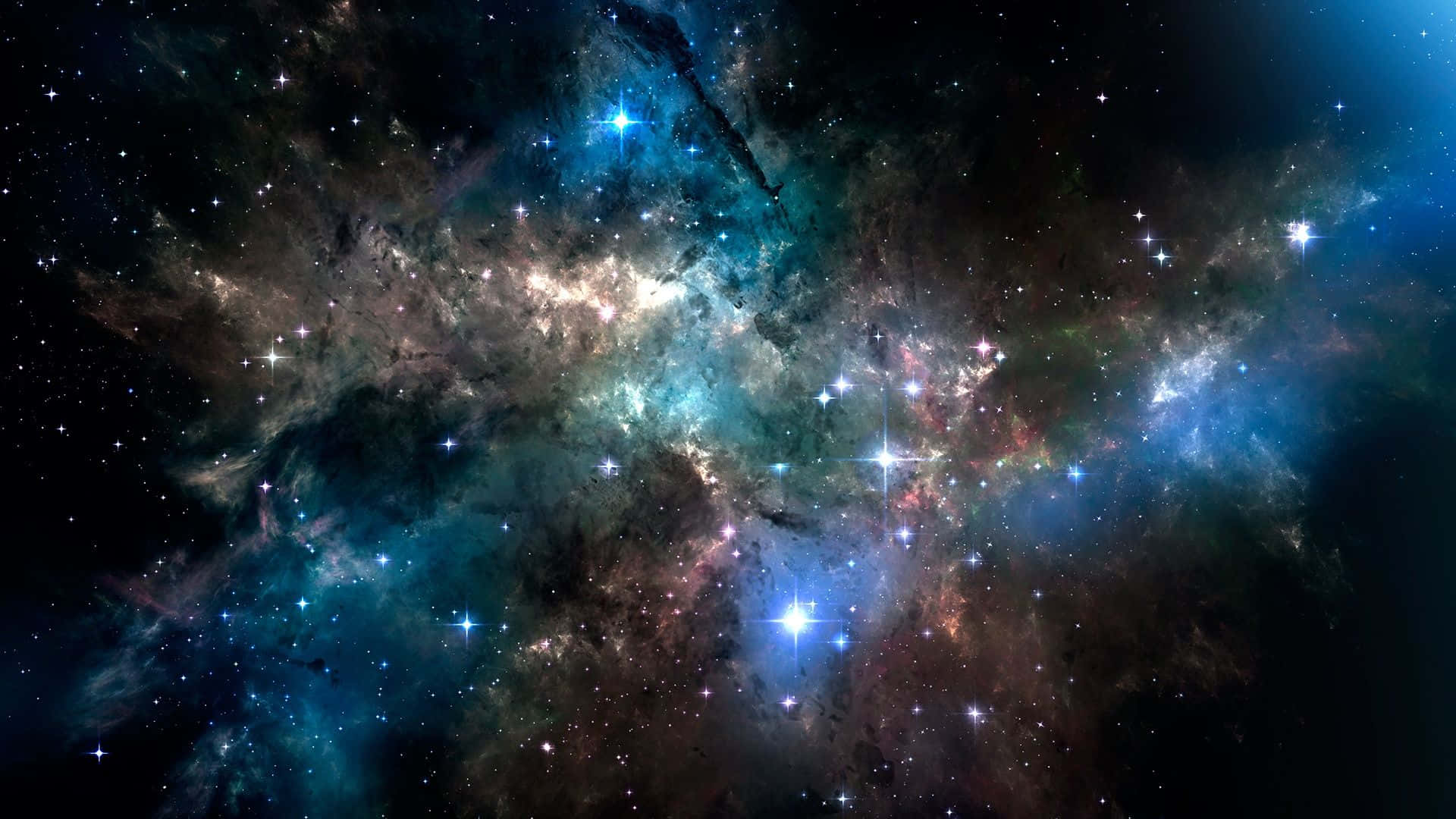 1920×1080 星雲と輝く星々 壁紙