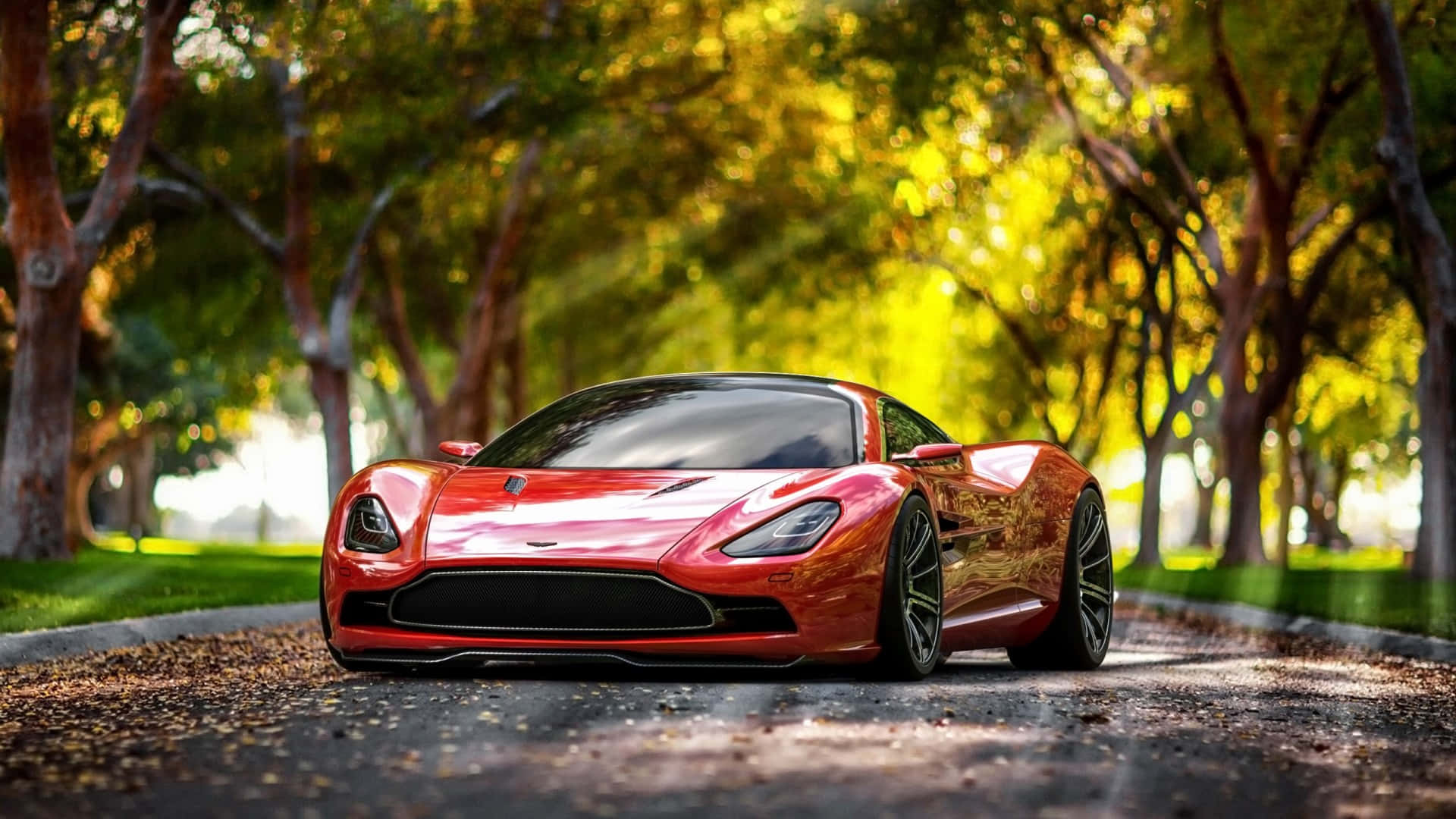 1920x1080 赤いアストンマーティンの車 壁紙