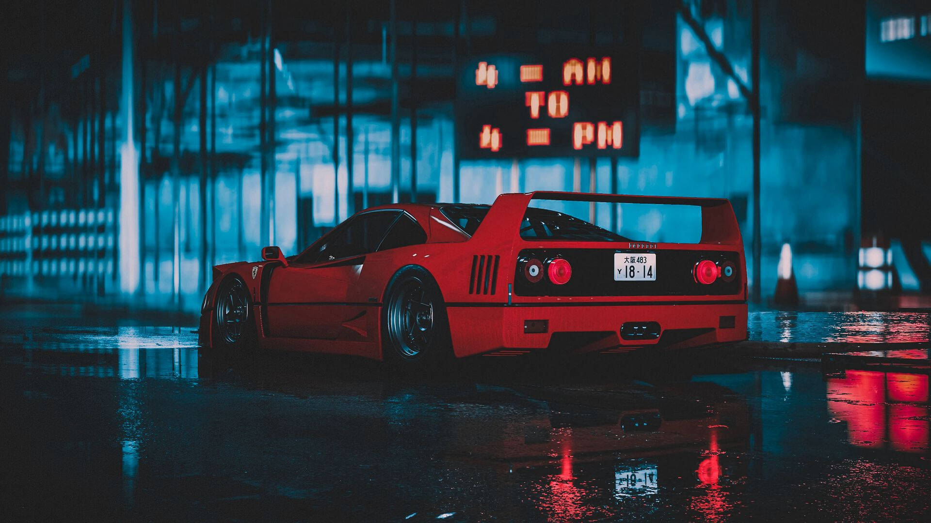 1920x1080 フェラーリF40 リアビュー 壁紙