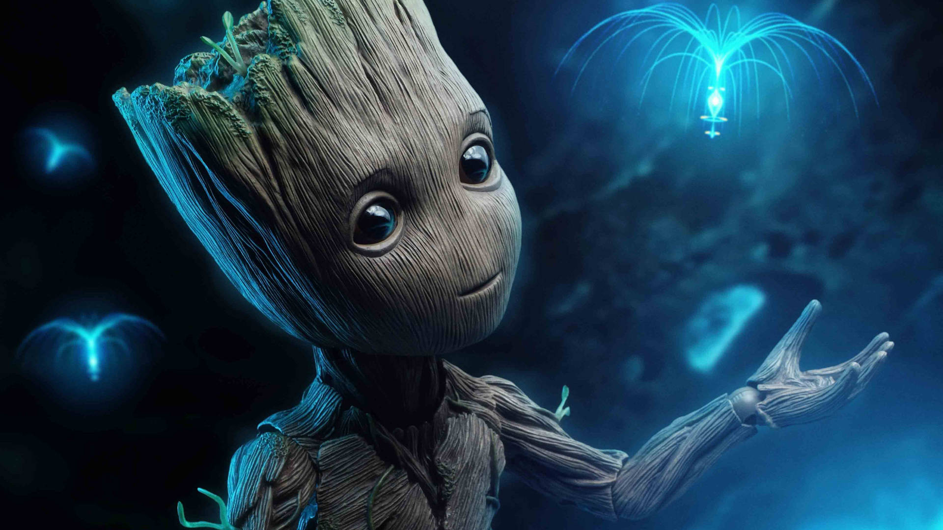 1920x1080 HD ブルーウィスプとグルート 壁紙
