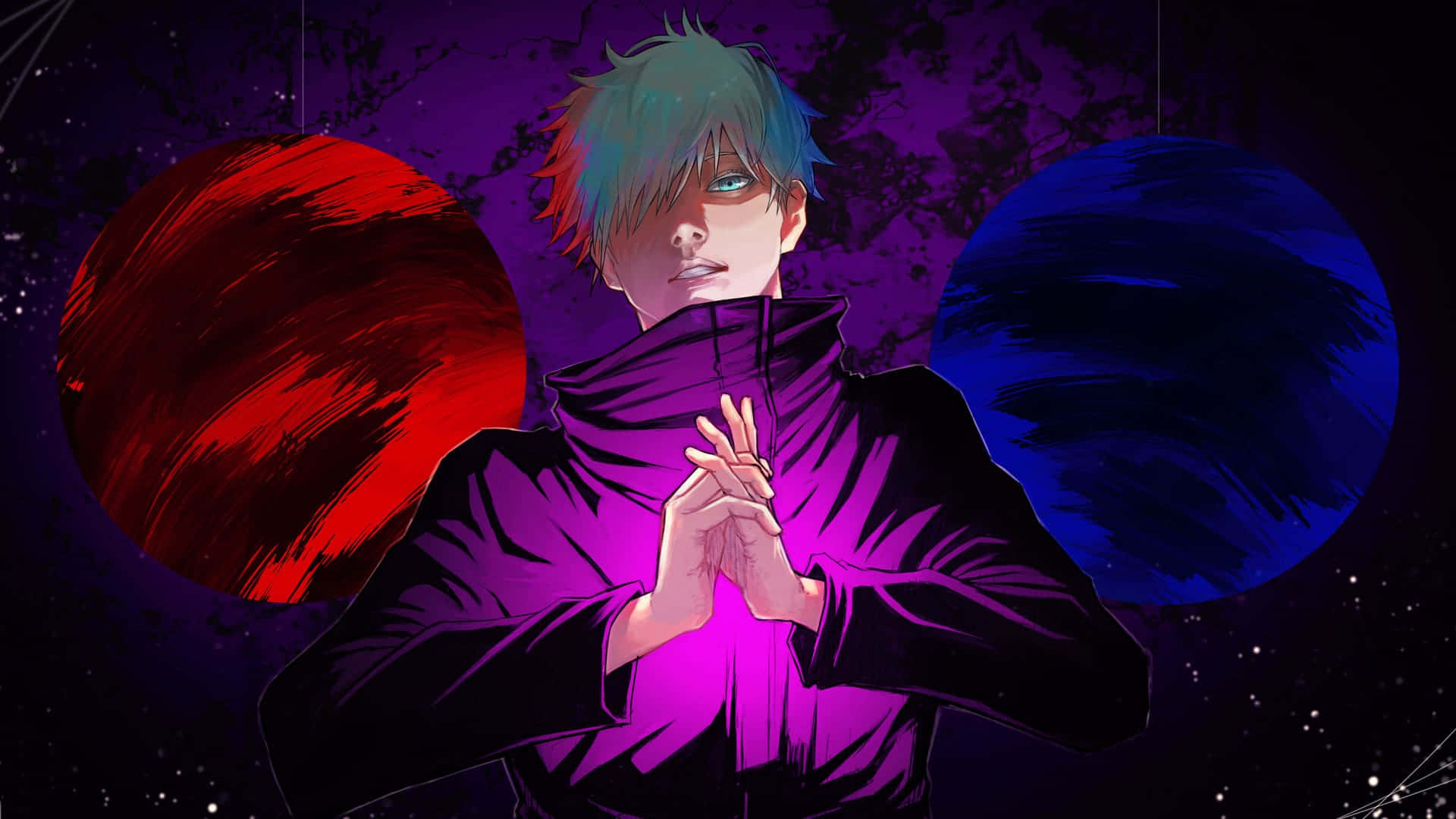 1920x1080 アニメ 呪術廻戦 赤 紫 青 壁紙