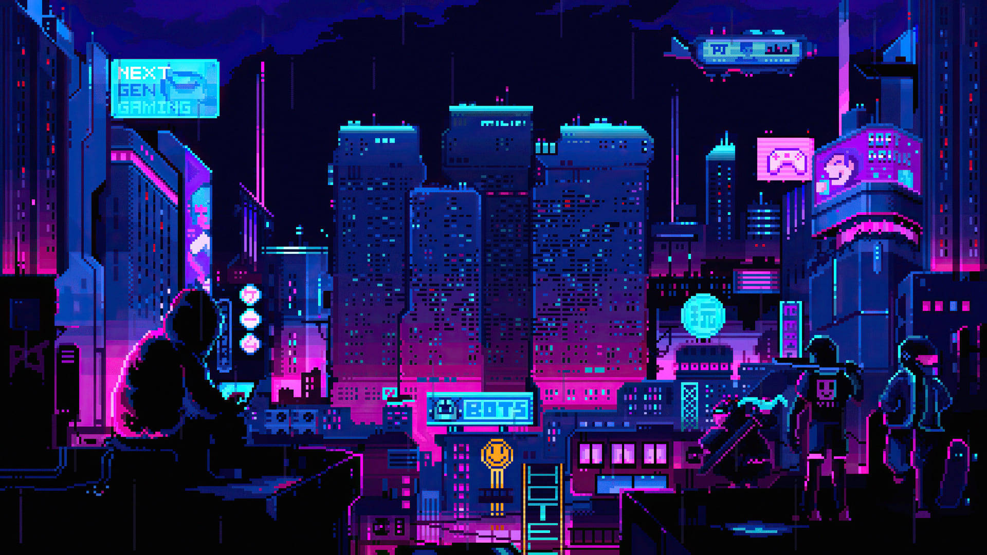 1920x1080 ゲーミング サイバーパンクシティ 壁紙