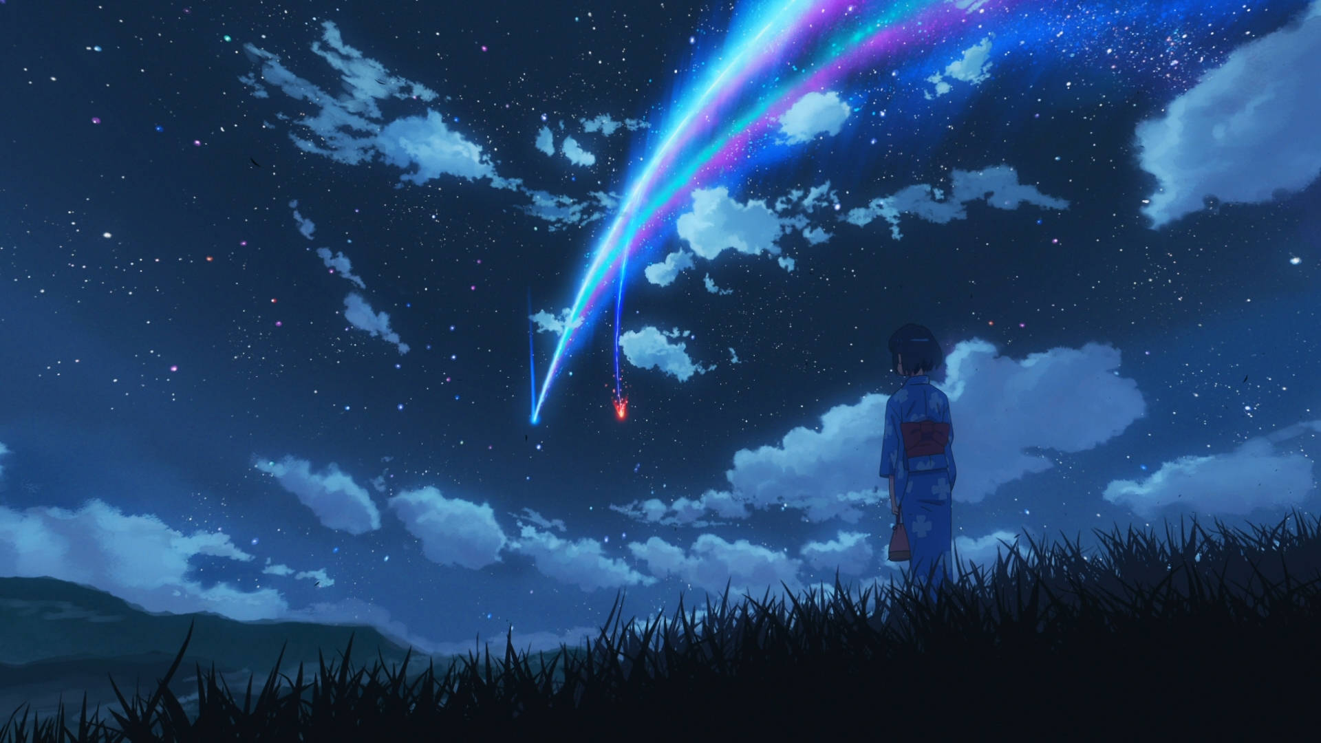 三葉と彗星 君の名は。アニメ2016 壁紙