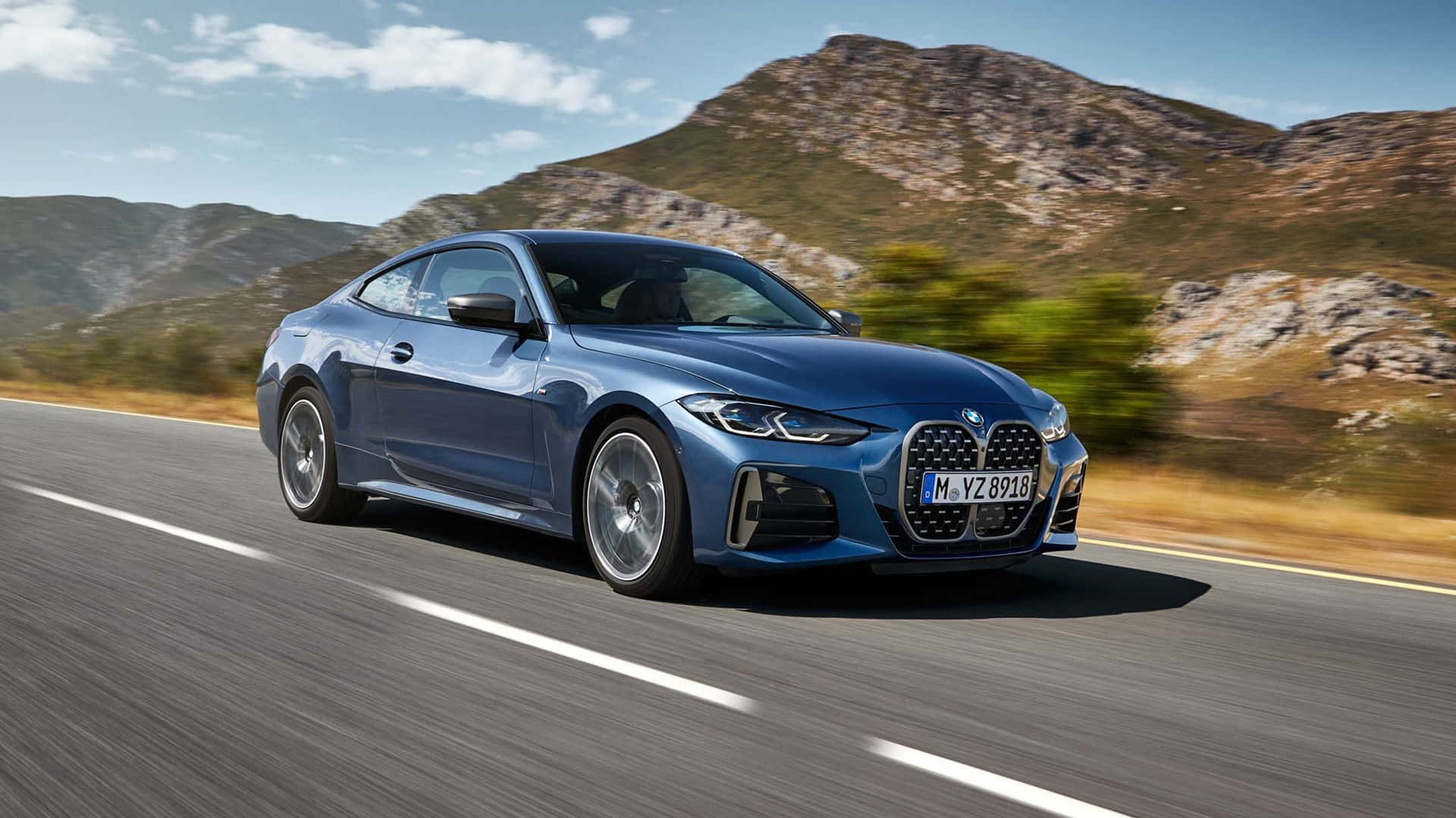 青い2021年型BMW M4 1920x1080 Mシリーズ壁紙 壁紙