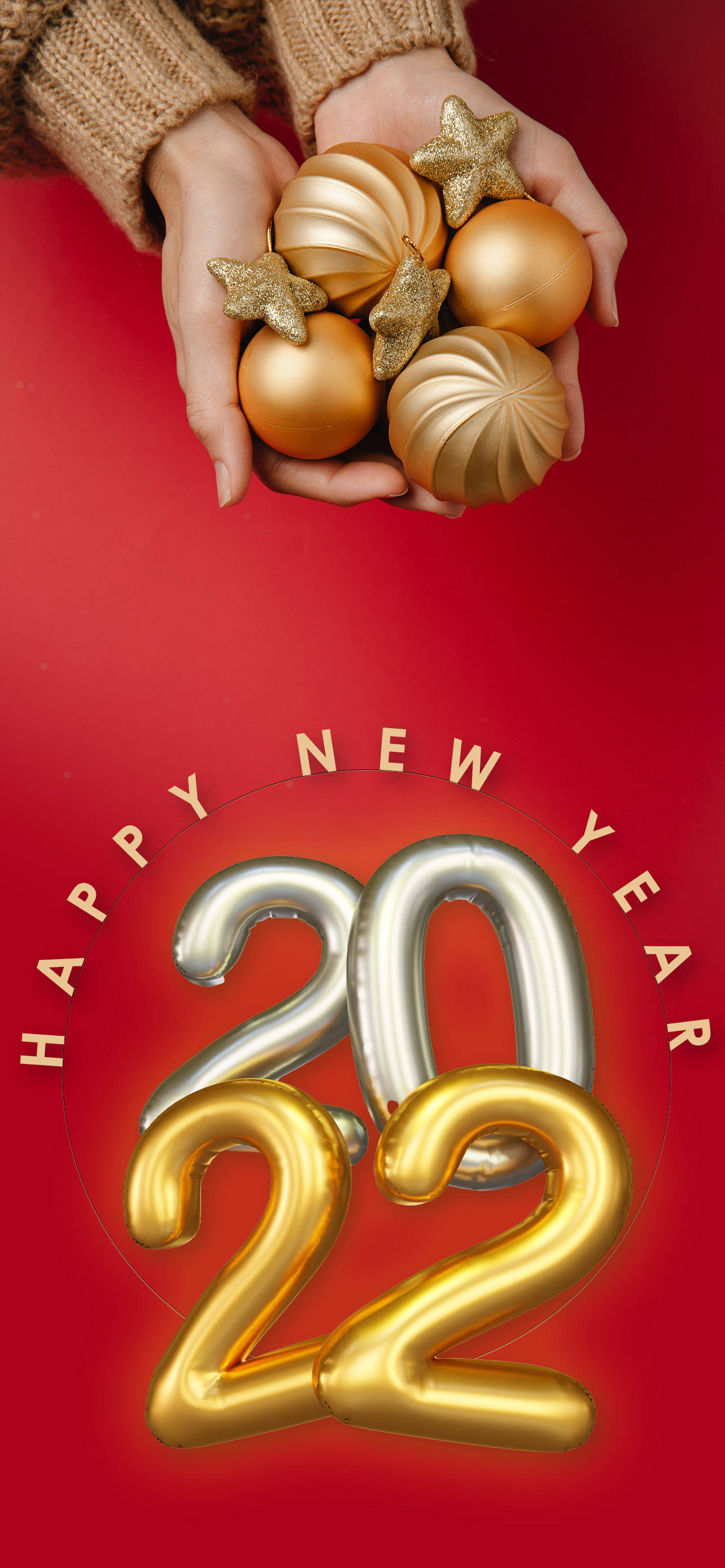 2022年へようこそ：カラフルな新年花火 壁紙