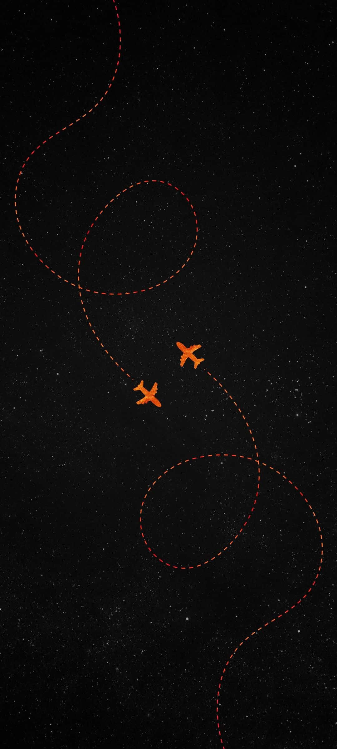 2機のオレンジの飛行機イラスト Android 飛行機背景 壁紙