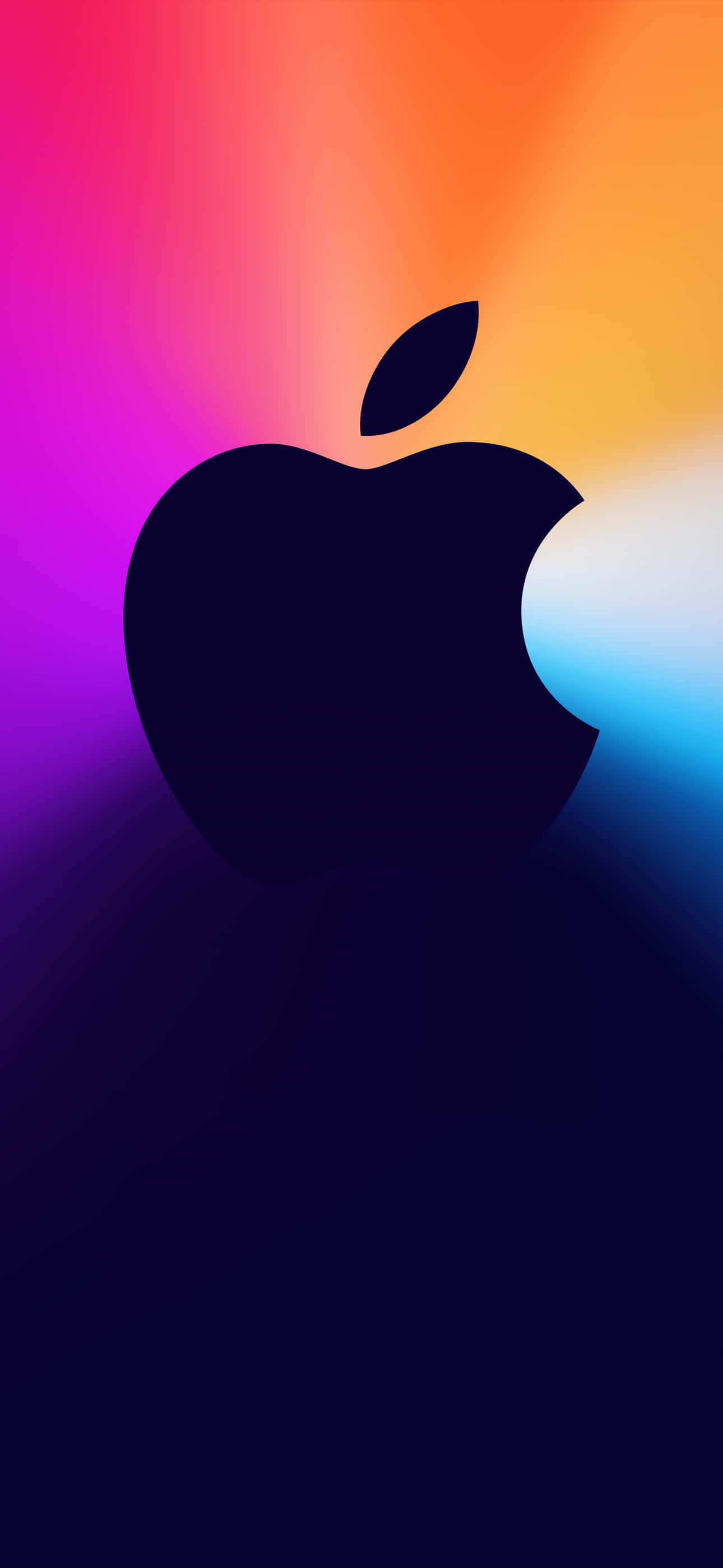 ダークブルーのピクセル3 Appleロゴ背景 壁紙