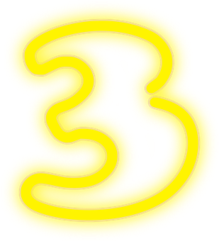 ネオンイエローの数字3 壁紙