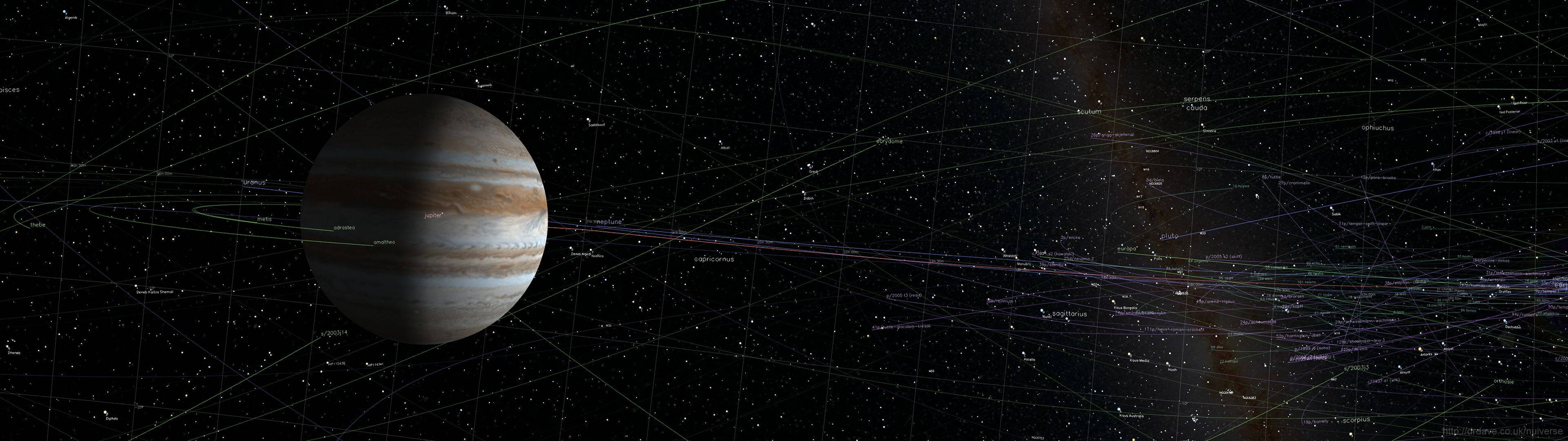 3840x1080 HD デュアルモニター 木星 壁紙