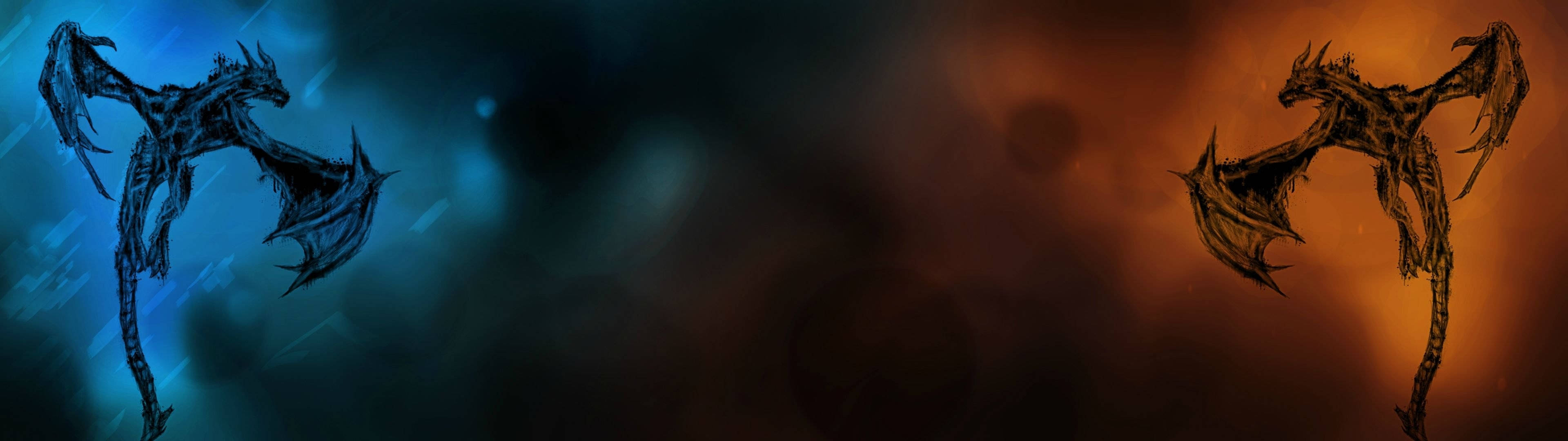 3840x1080 HD デュアルモニター ドラゴン 壁紙