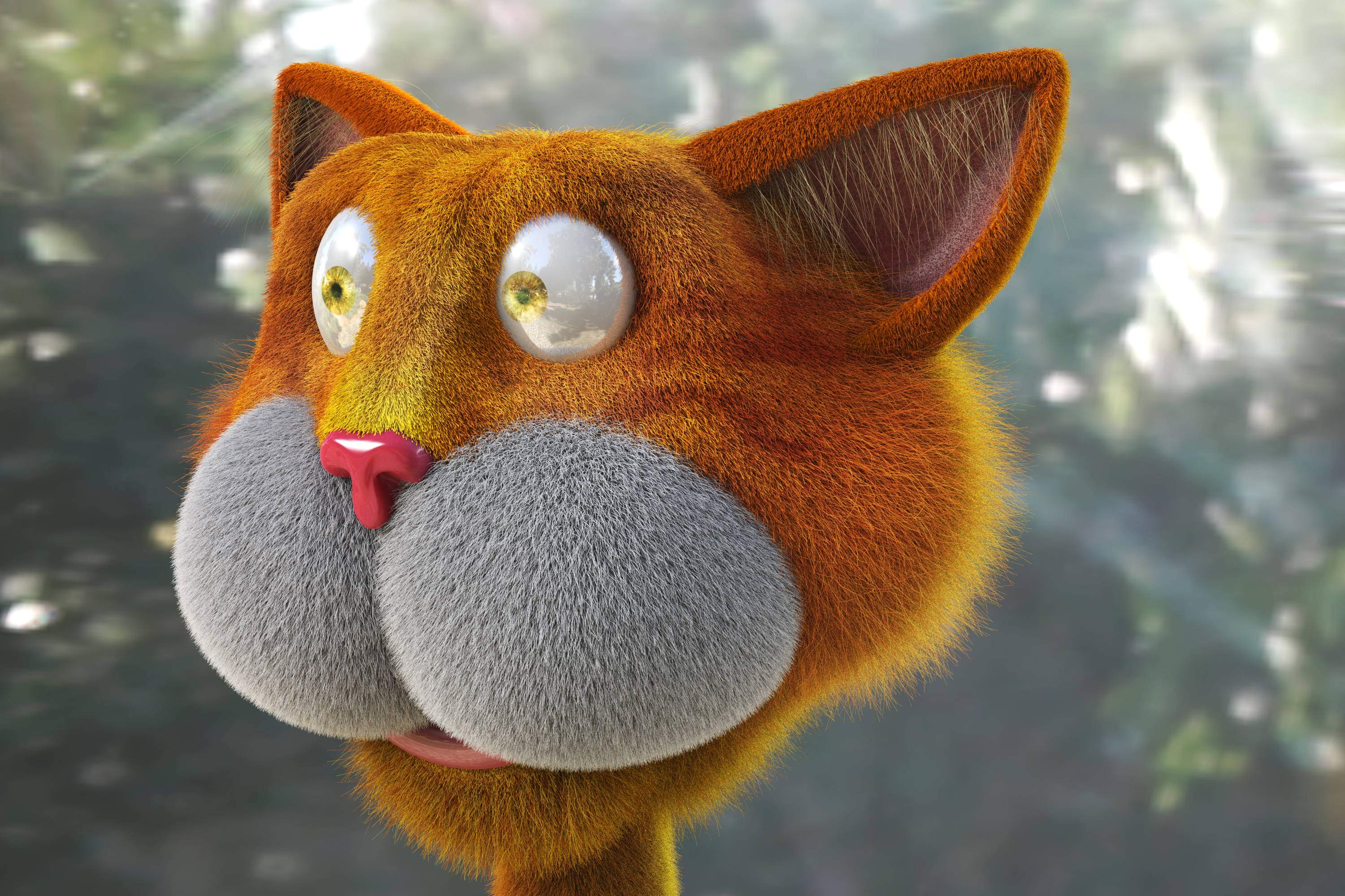この愛らしいリアルな3Dオレンジ猫があなたの一日を明るくします！ 壁紙