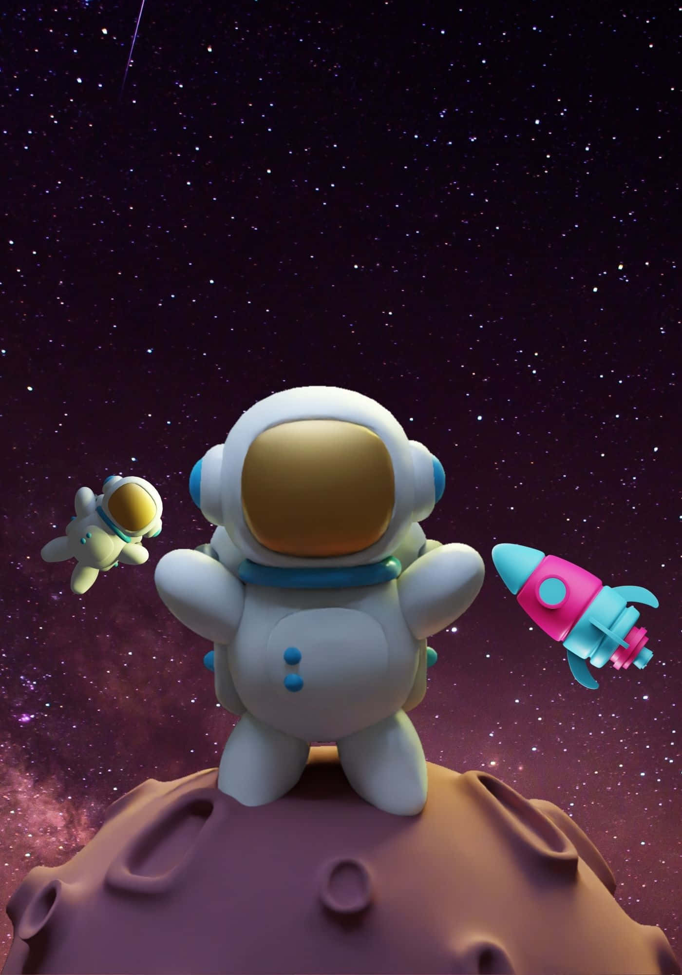 かっこいい3D宇宙飛行士の宇宙背景 壁紙