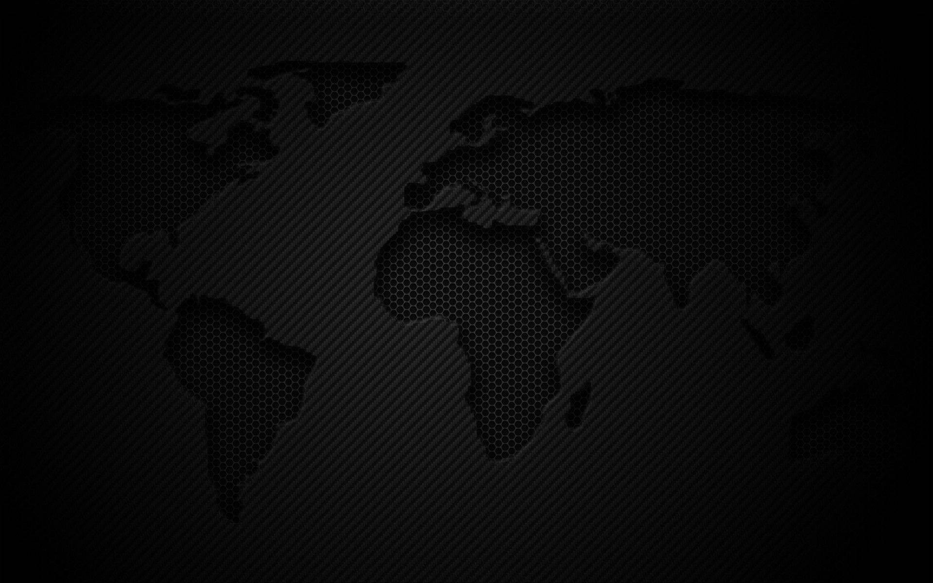 漆黒の3D世界地図パターン 壁紙