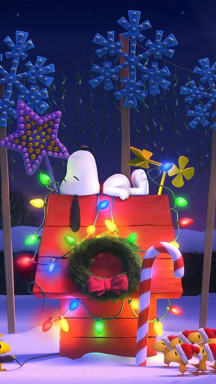スヌーピー クリスマス 3Dデコレーション 壁紙