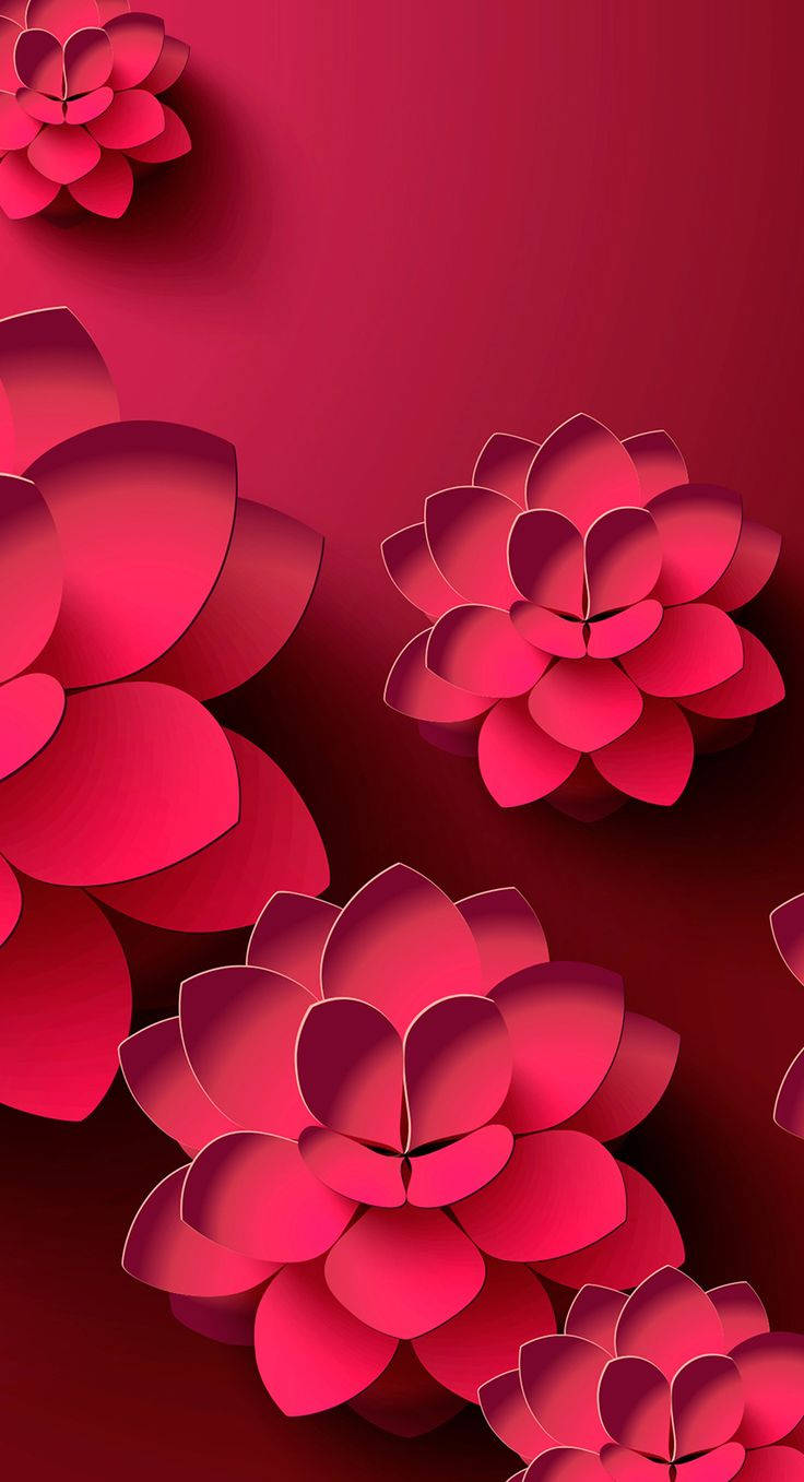 3D Phone マゼンタの蓮の花 壁紙