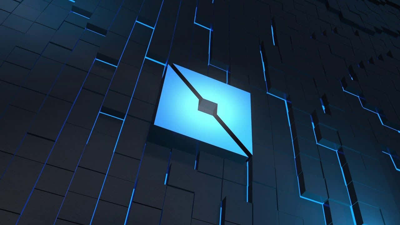 3D Robloxの青い正方形ロゴ 壁紙