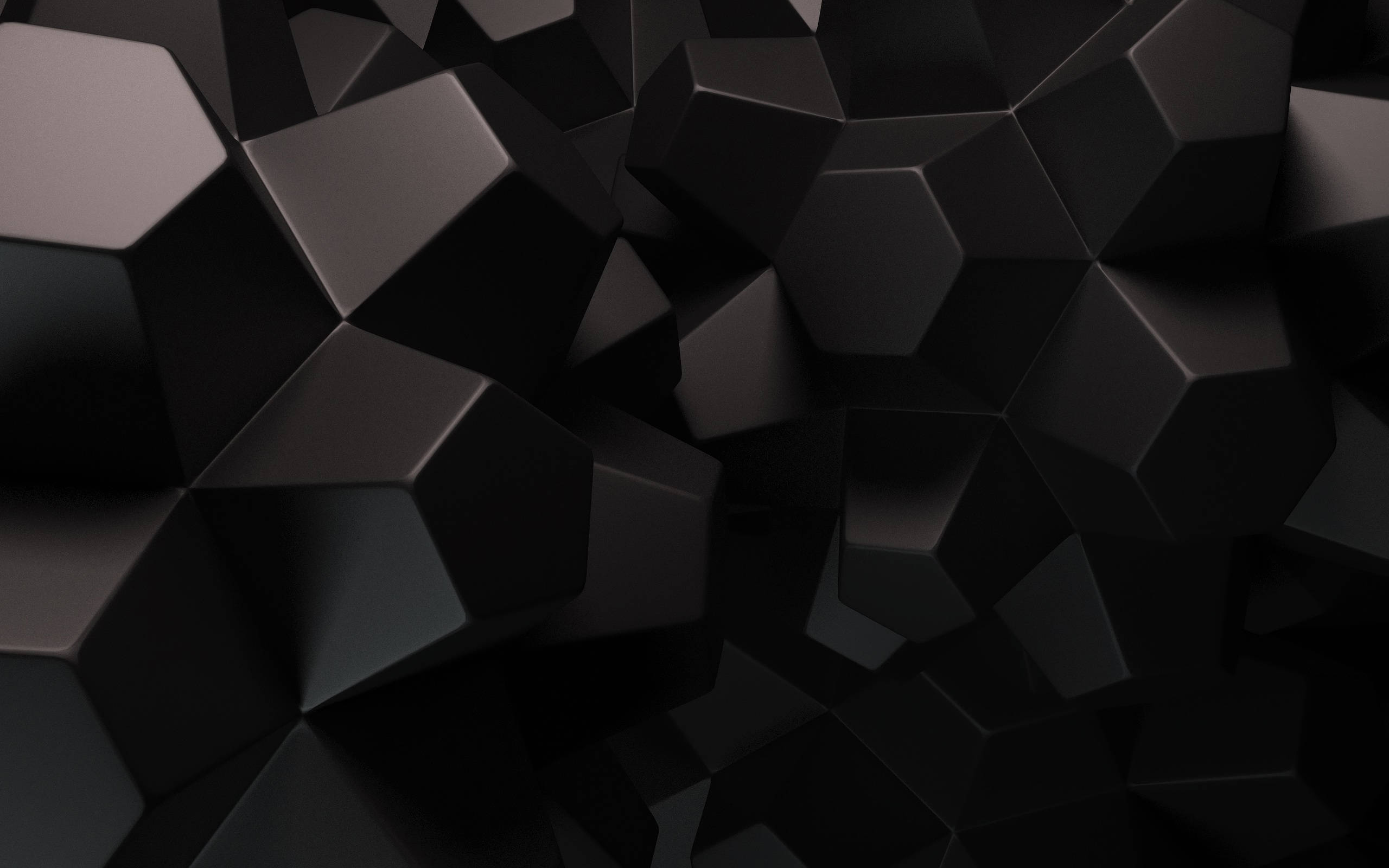 六角形ブラック3D 壁紙