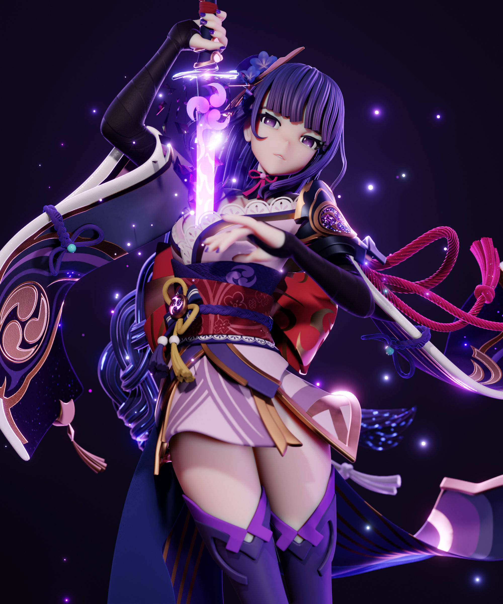 雷電将軍 3Dアニメーション 壁紙