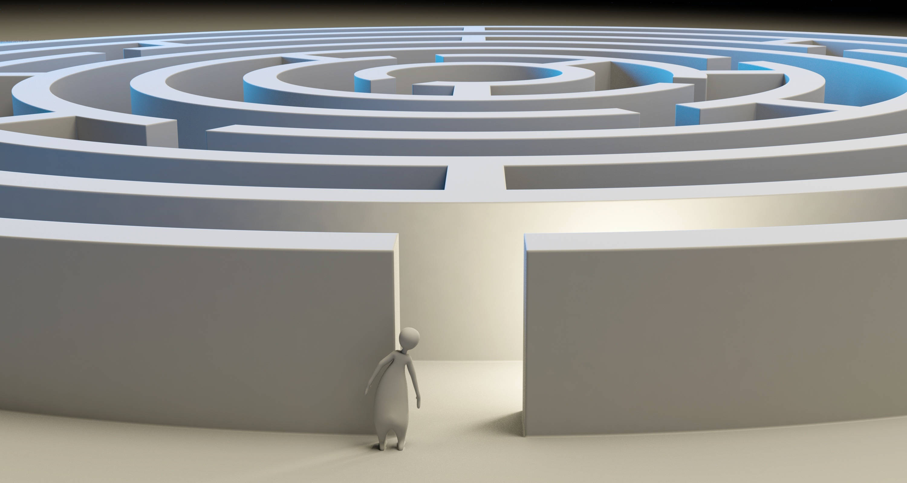 3Dホワイト円形迷路 壁紙