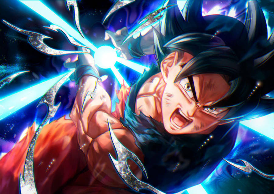 3Dアニメ悟空がドラゴンボールを放つ8K 壁紙