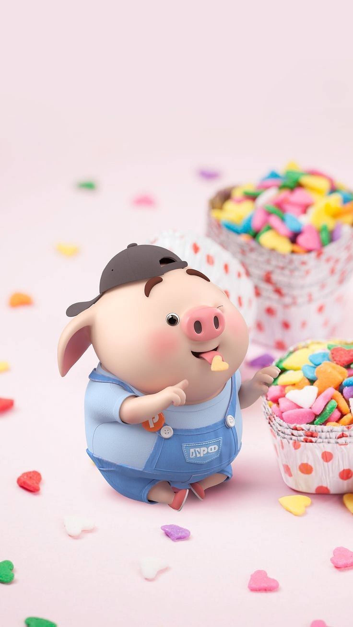 3Dカートゥーンかわいいブタ 壁紙