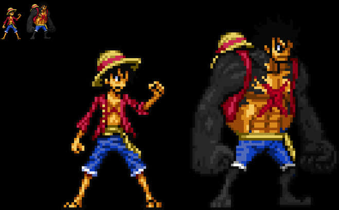 ルフィのギア4変身 ドット絵 壁紙