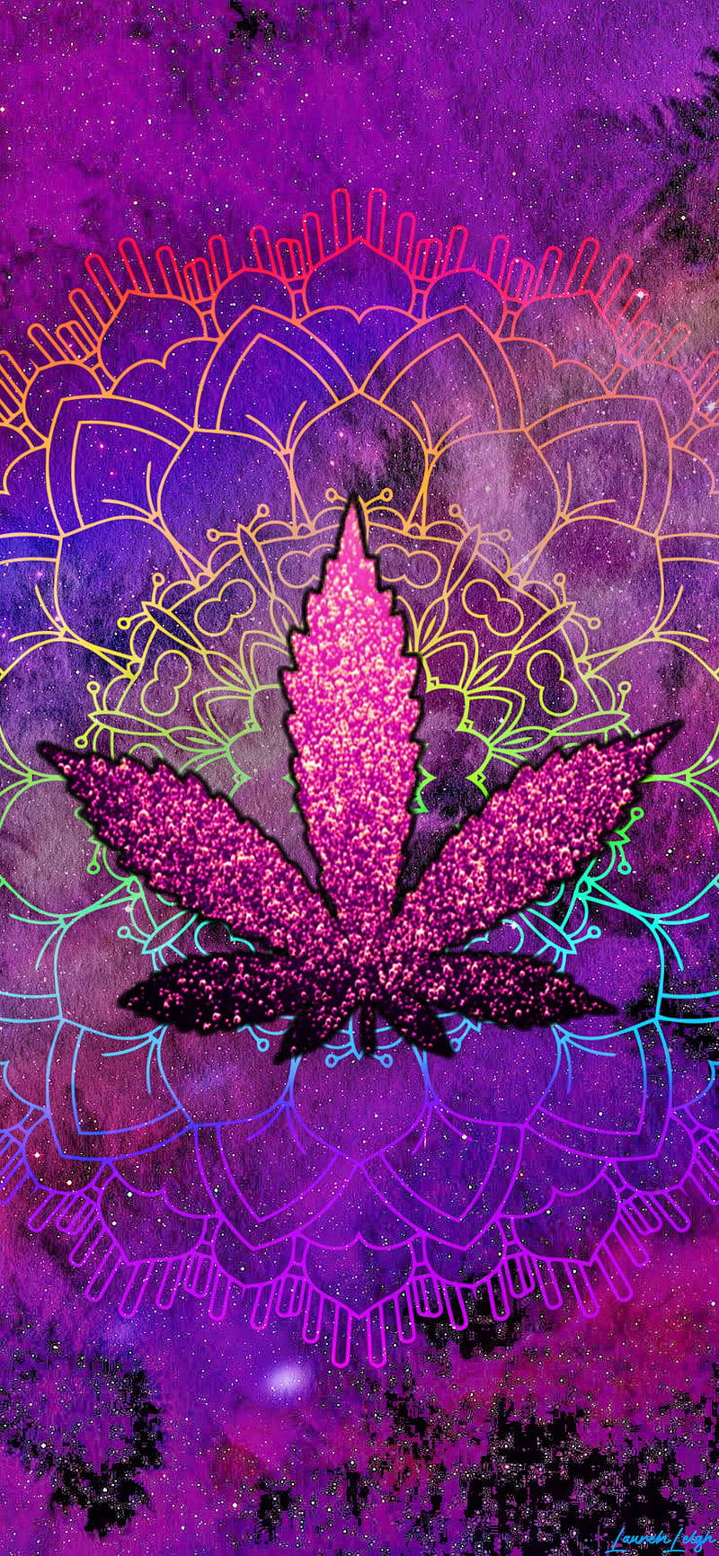 420 パープルグリッター ウィード 壁紙