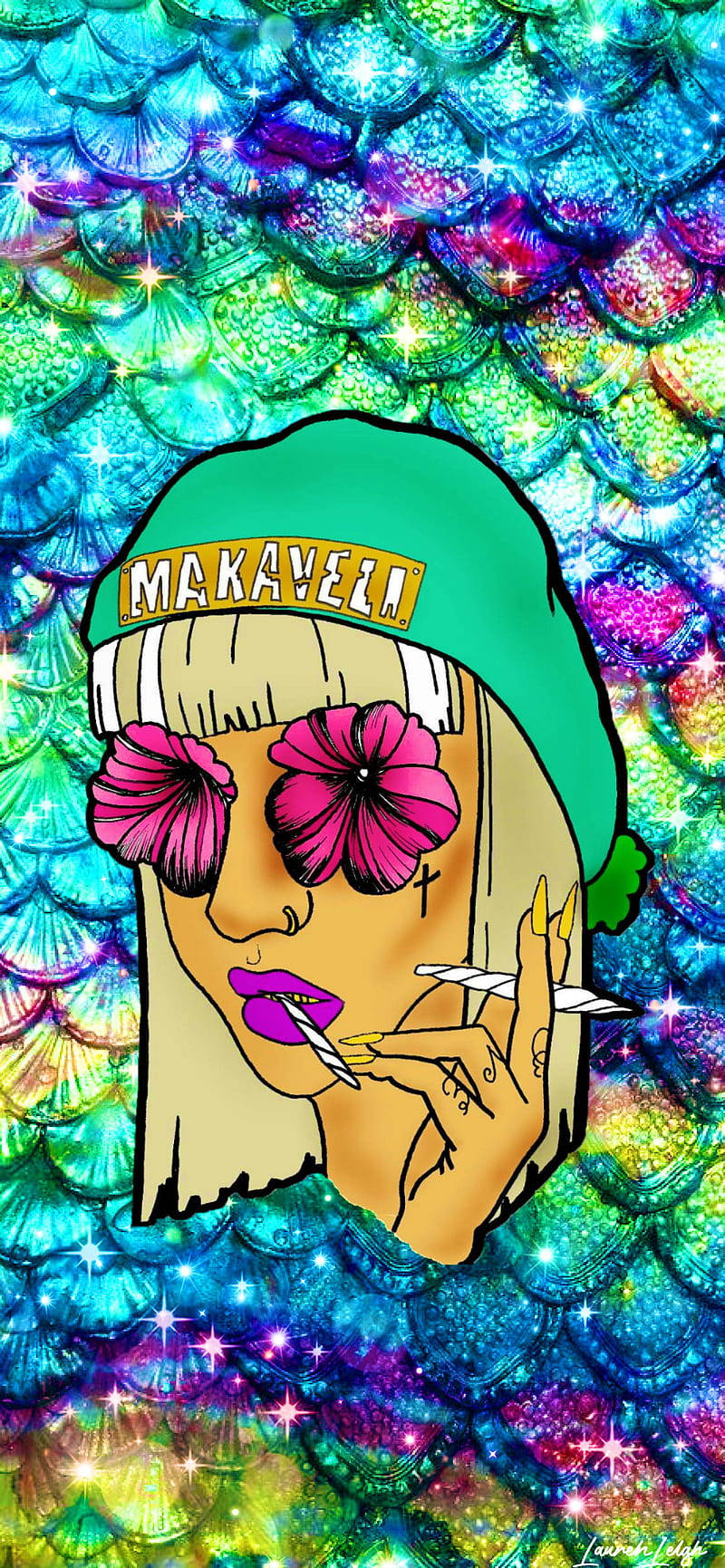 420 マーメイドフィンパターン 壁紙
