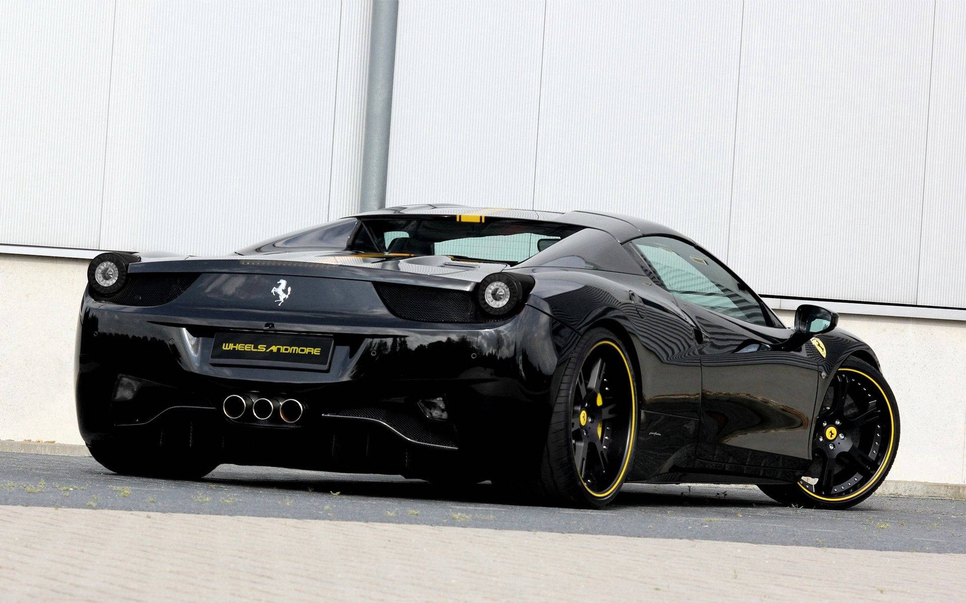 パワフルなブラックフェラーリ458イタリア 壁紙