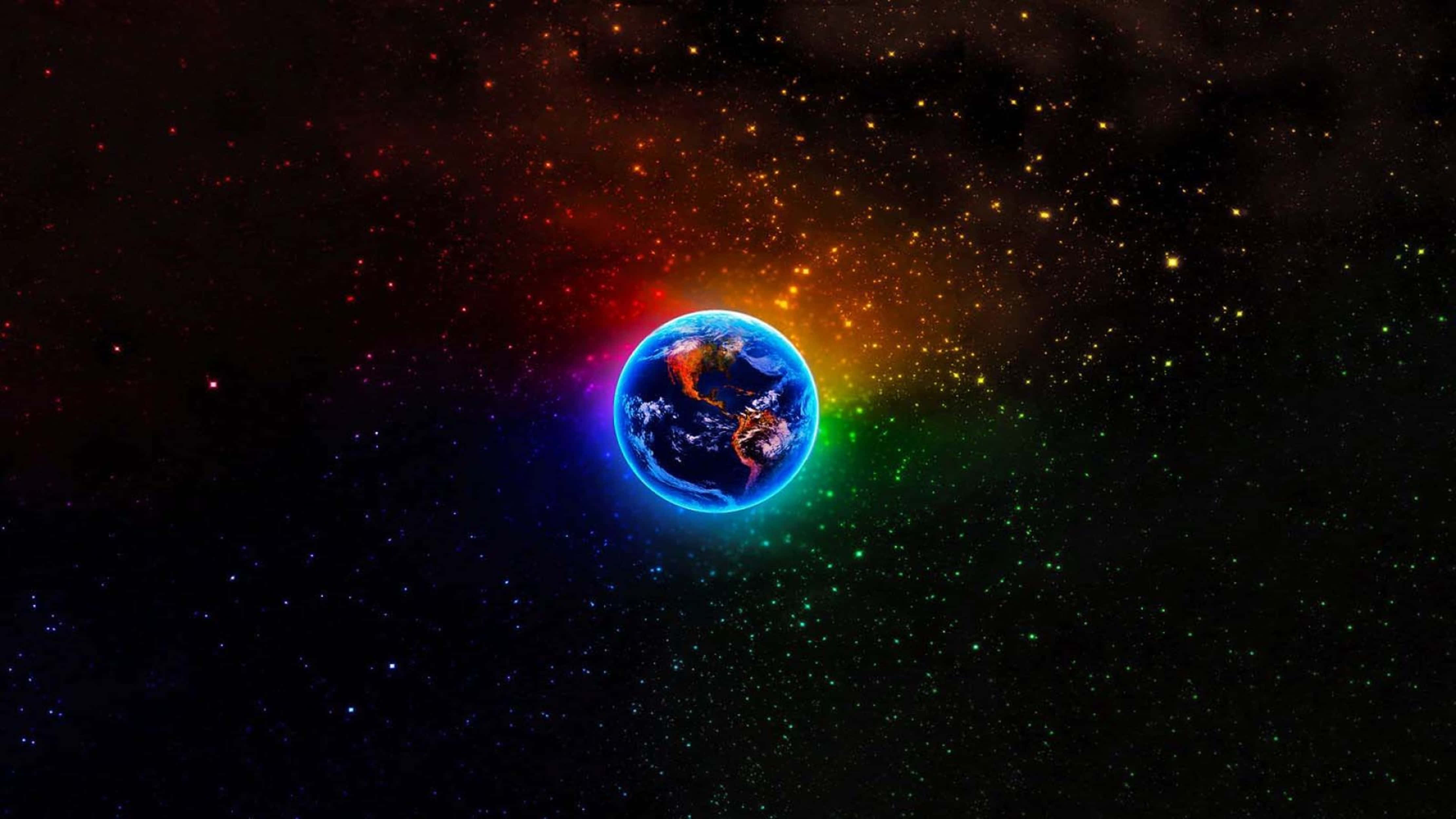 4K 宇宙 カラフル地球 壁紙