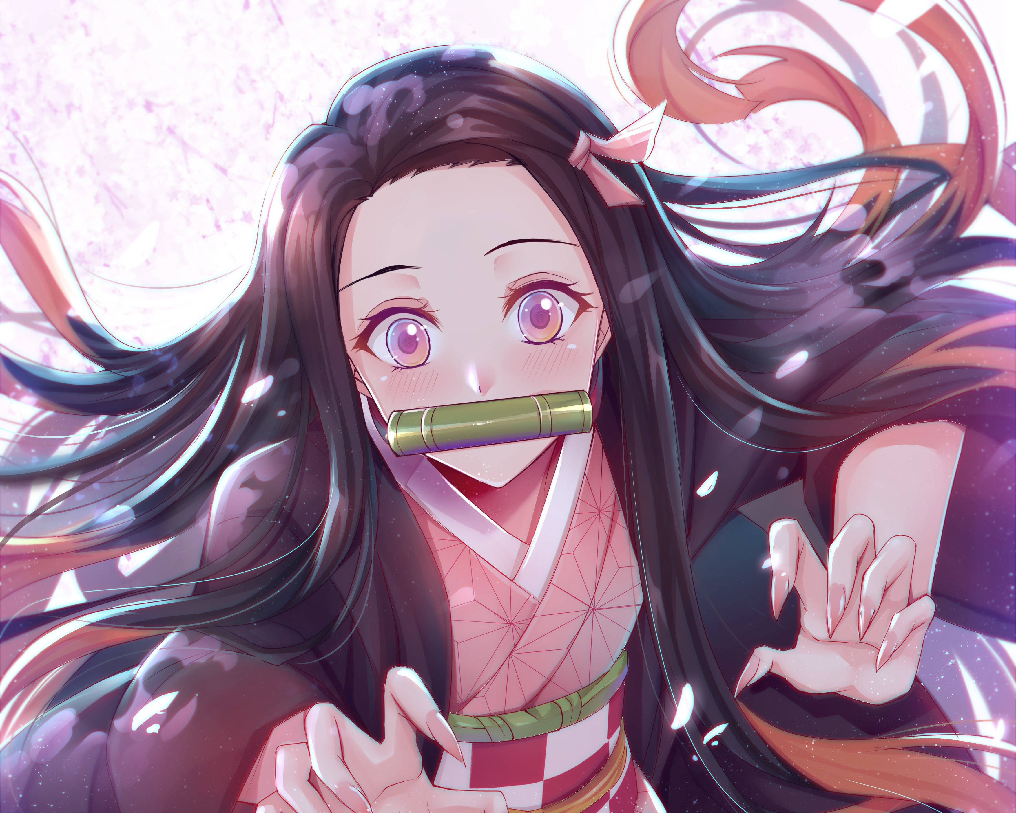 鬼滅の刃 4K 禰豆子ファンアート 壁紙