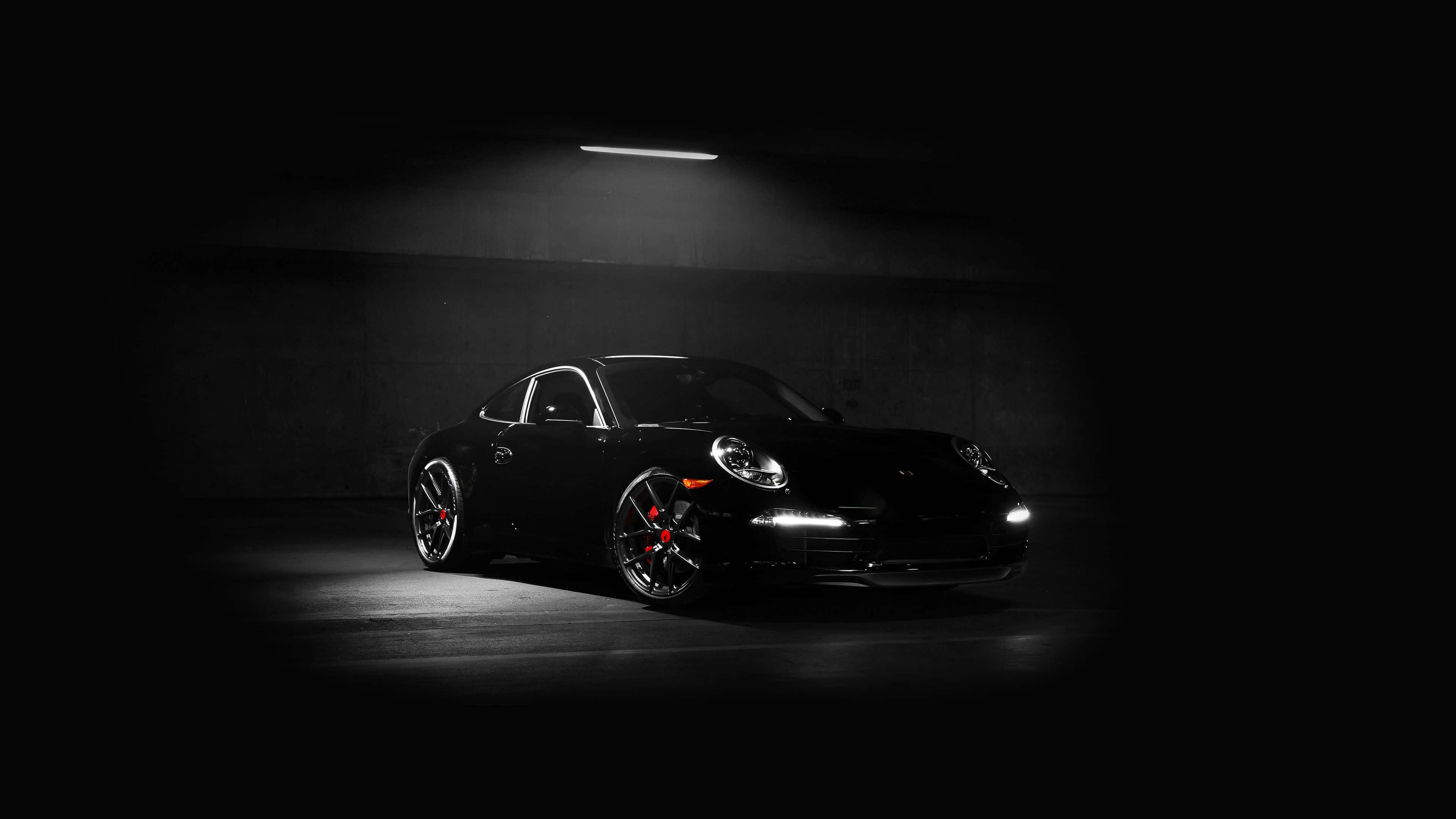ブラックカー 4K ポルシェ911 壁紙