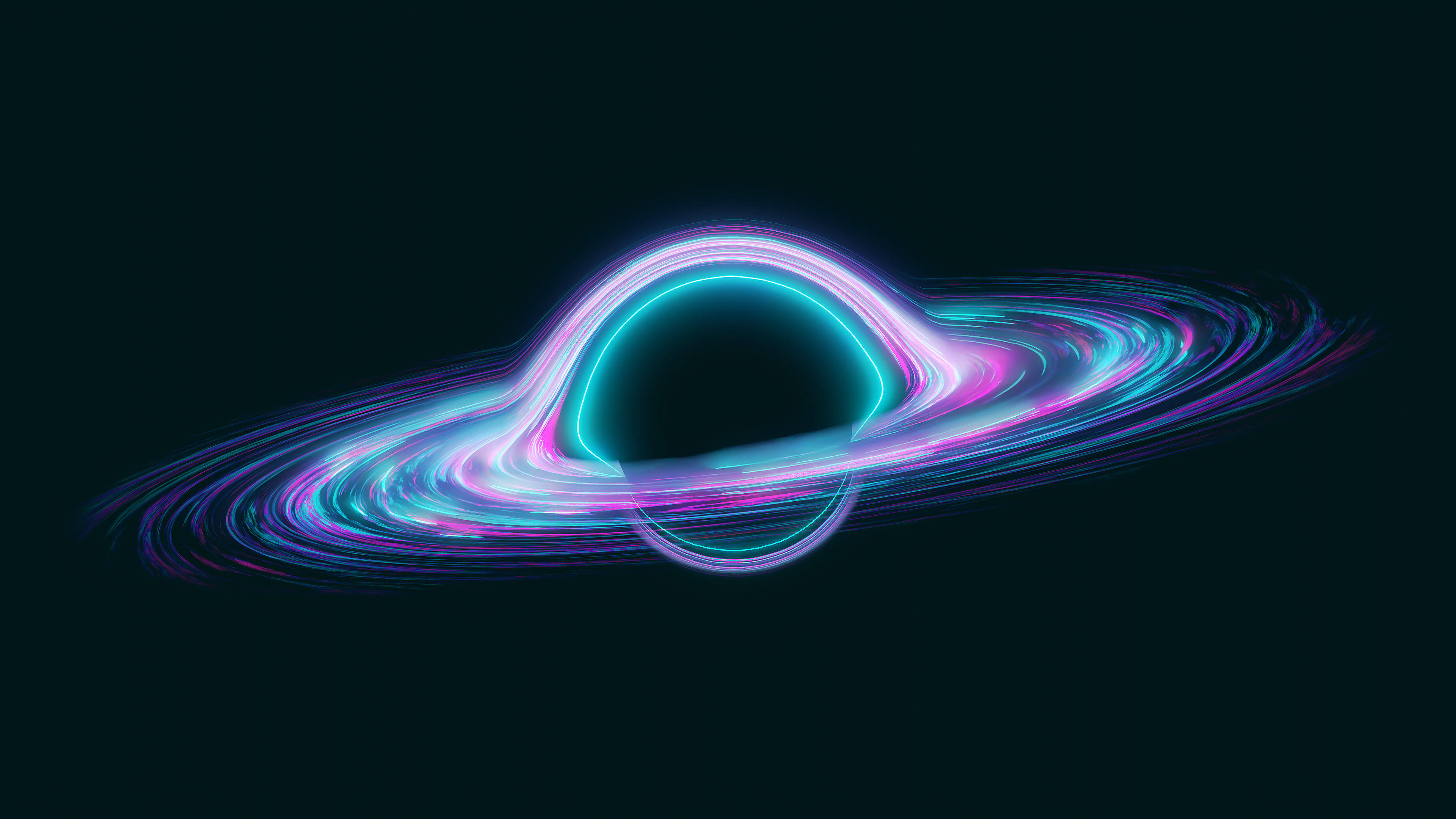 4K ブラックホール ネオン 壁紙