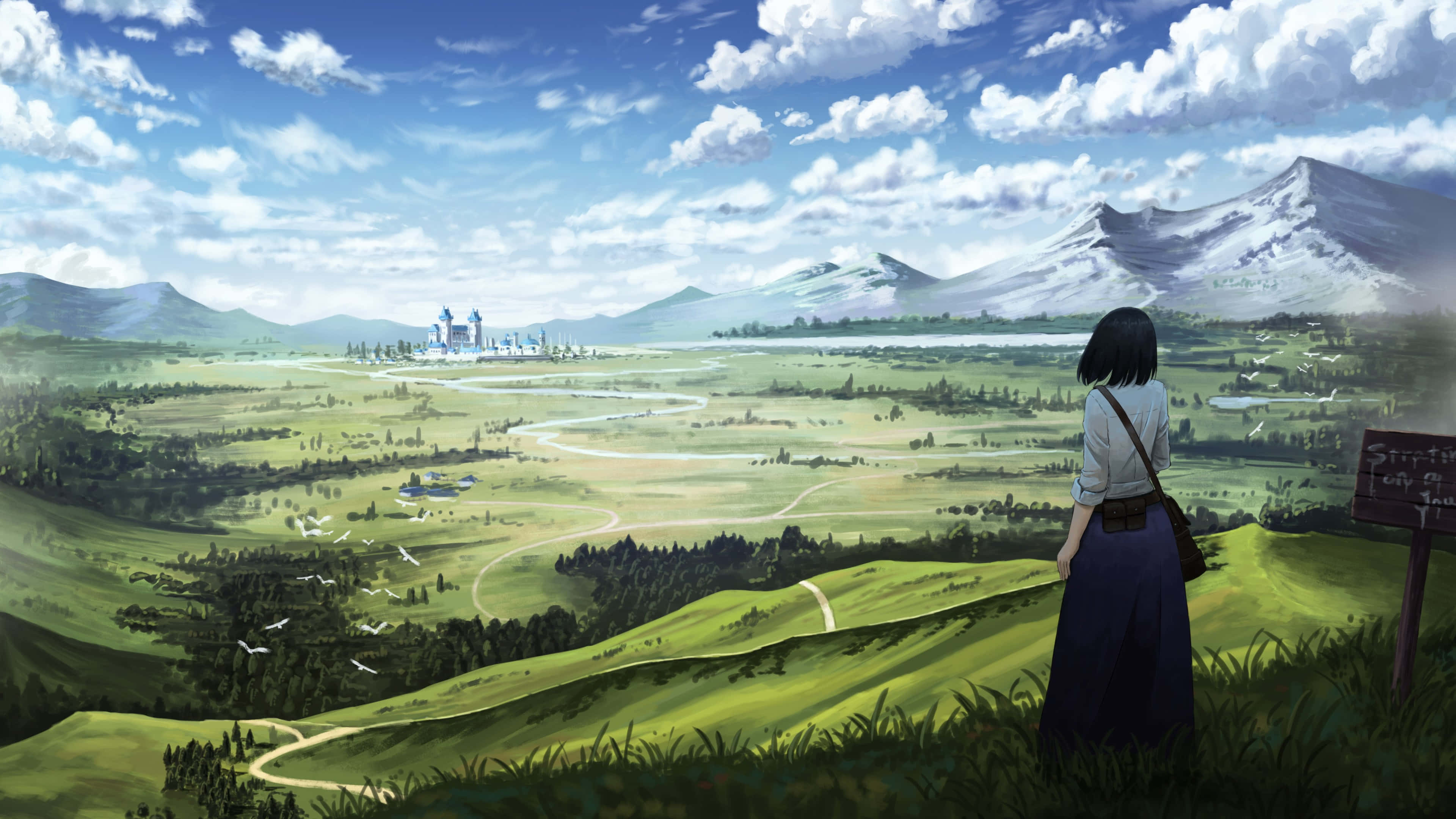 魅惑のアニメ4K：未来的な都市景観 壁紙