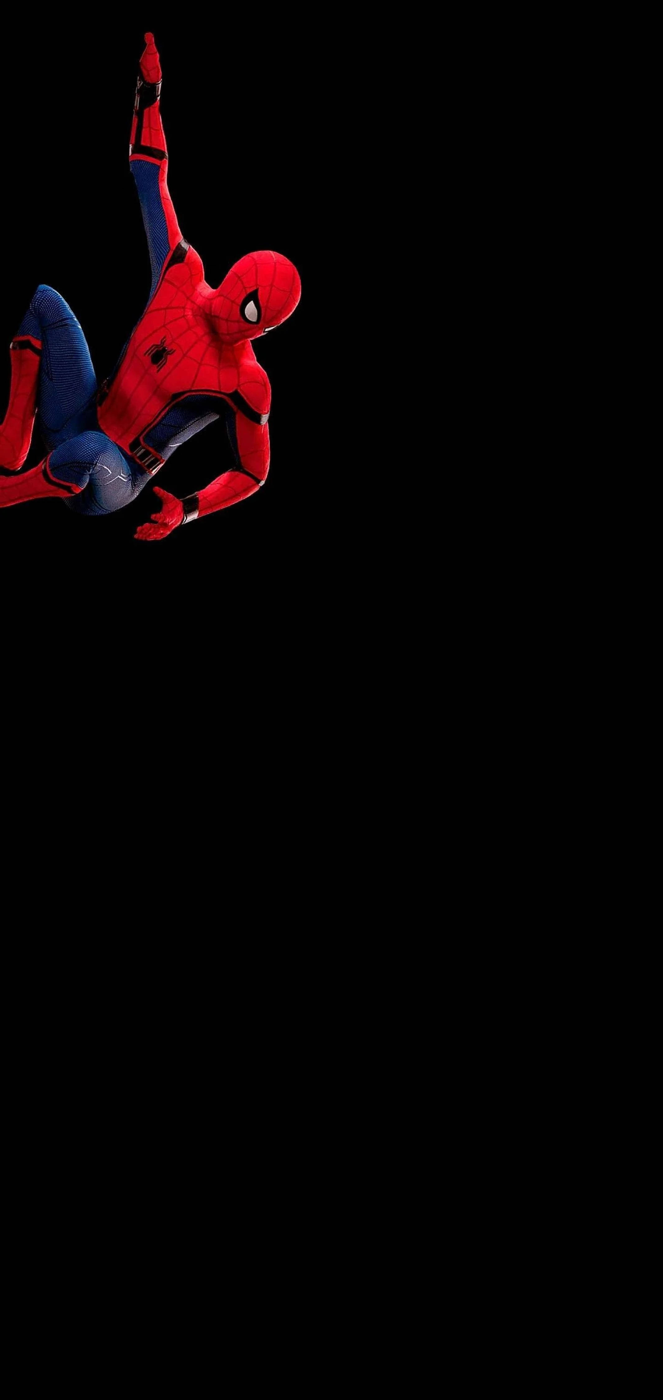 スパイダーマン ブラック背景 パンチホール 4K 壁紙