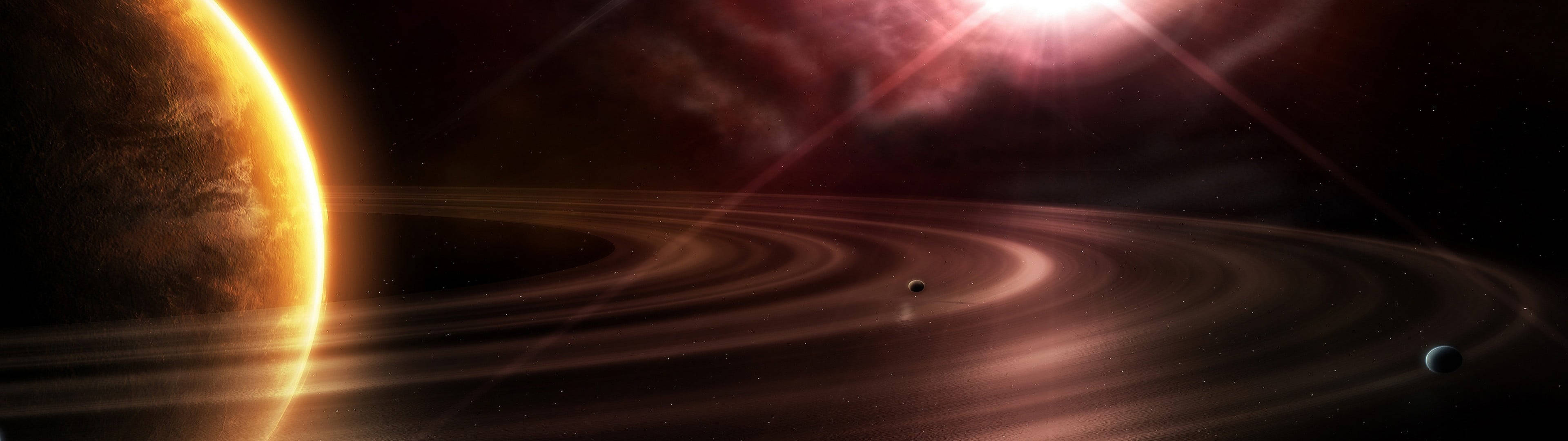 巨大な土星 4K 壁紙
