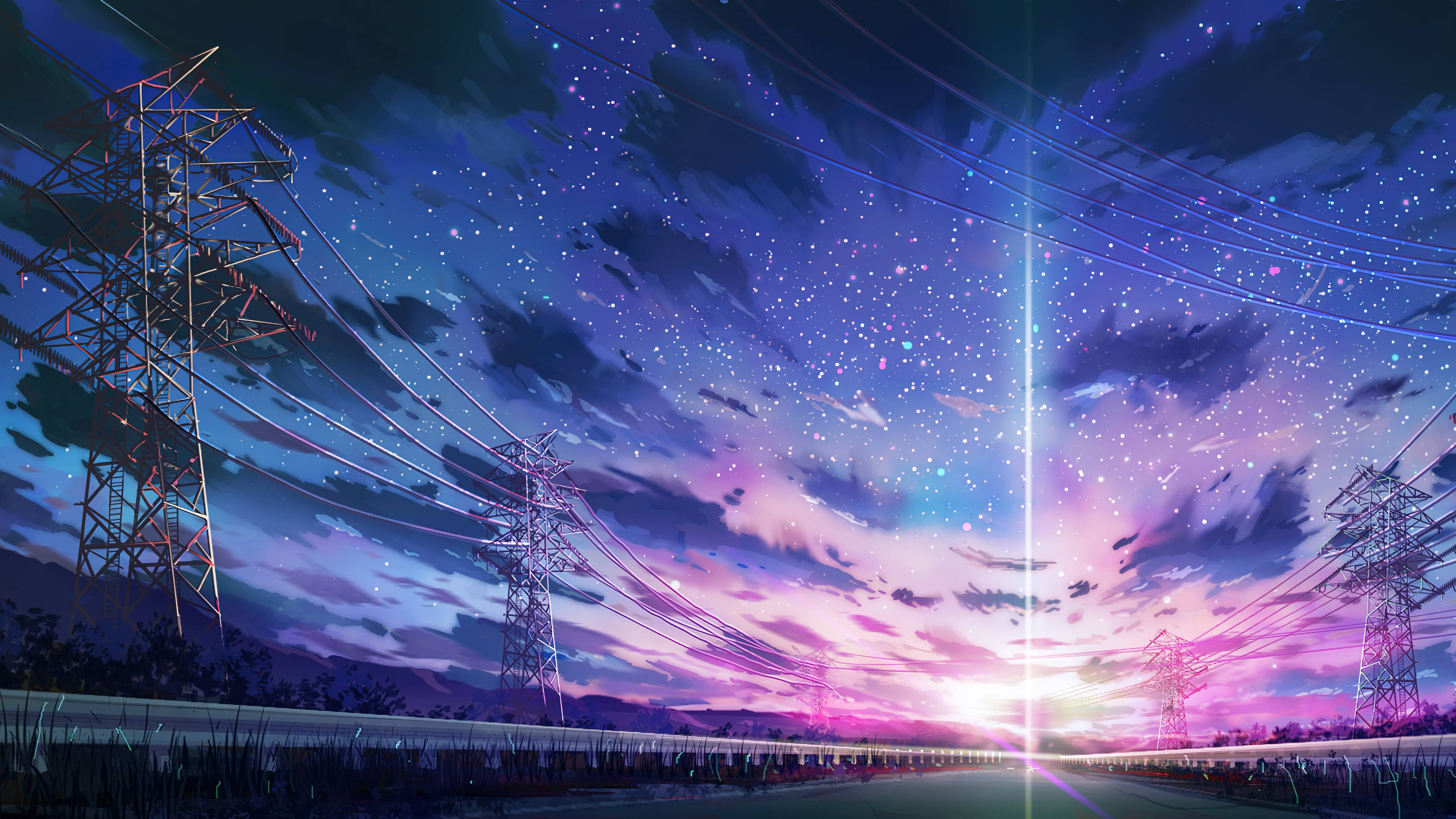 アニメ風景 4K 光 壁紙
