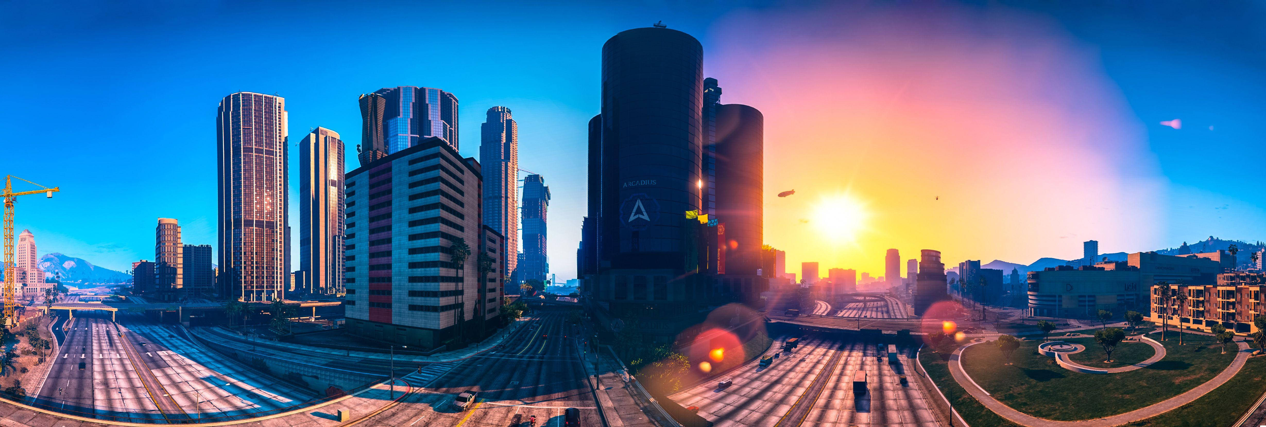 4K GTA 5 ロスサントスのビル群 壁紙