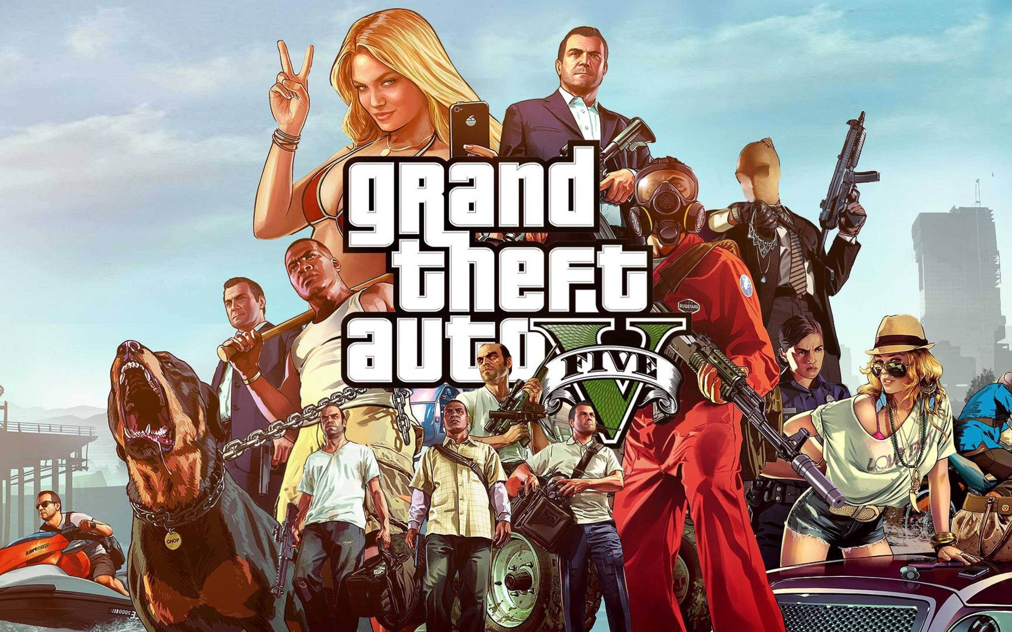 4K GTA 5 キャスト集合 壁紙