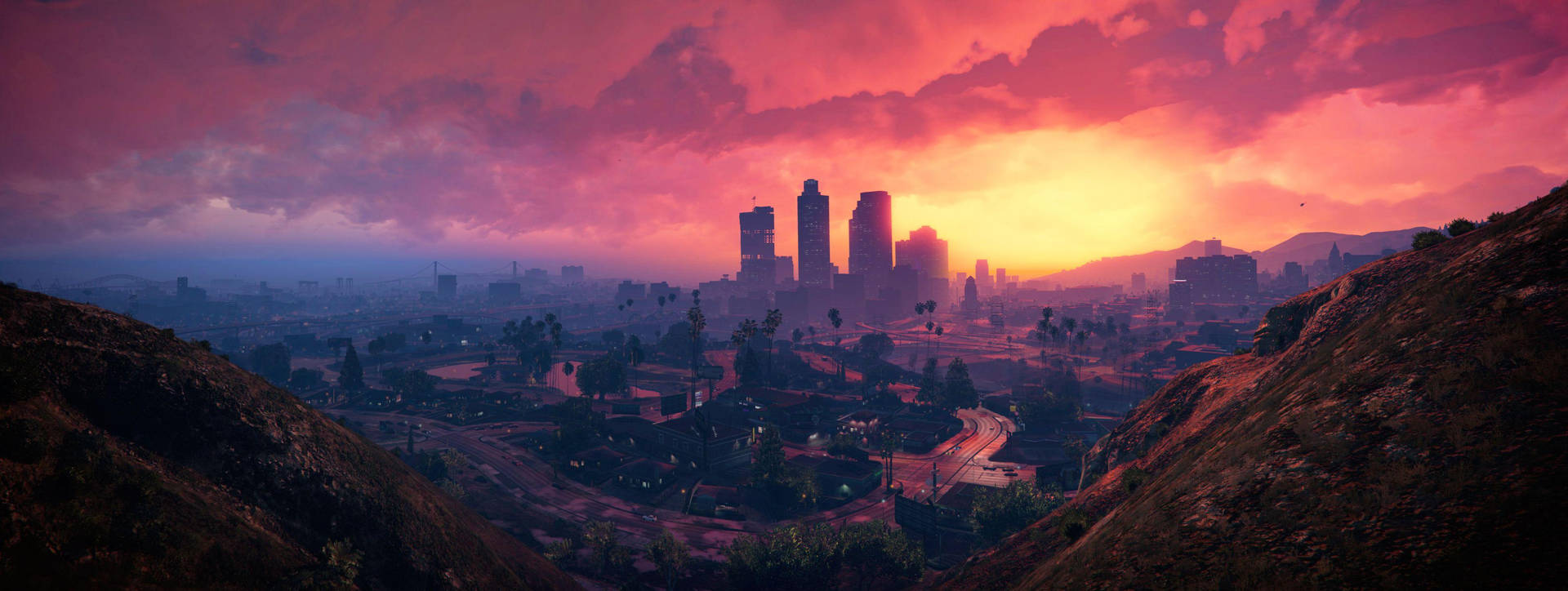 4K GTA 5 ロスサントス シティスカイライン
