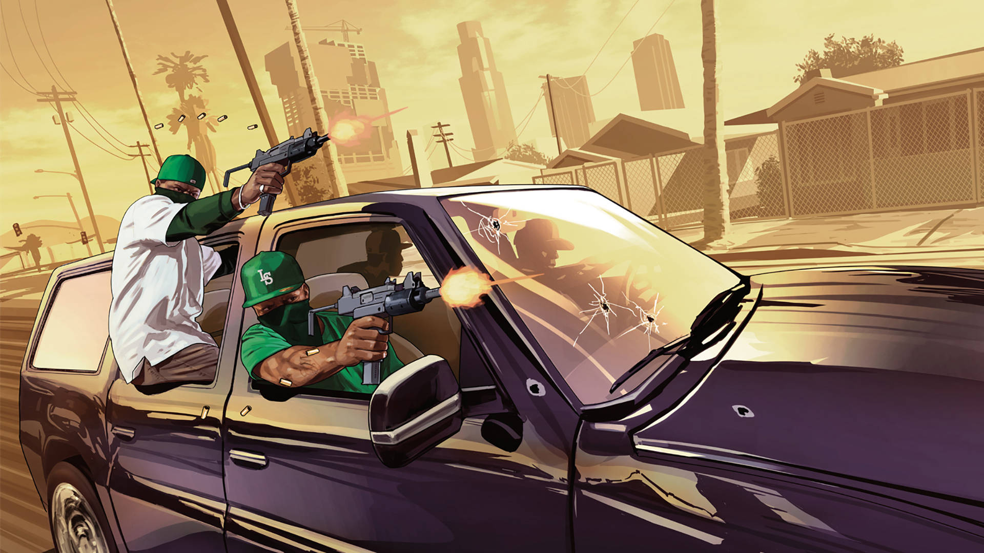 4K GTA5 ギャング・イン・カー 壁紙