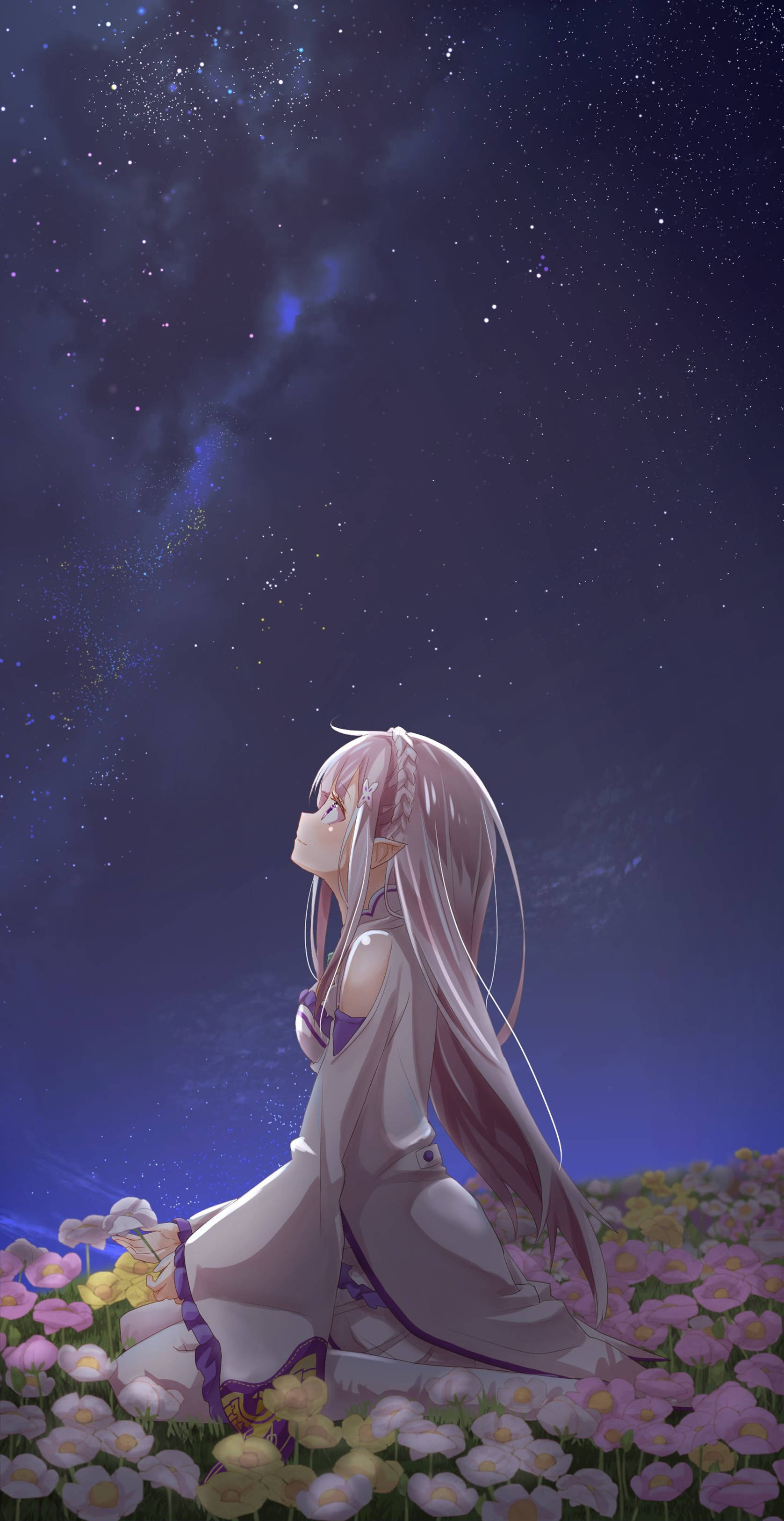 4Kアニメ iPhone 花園の女性 壁紙