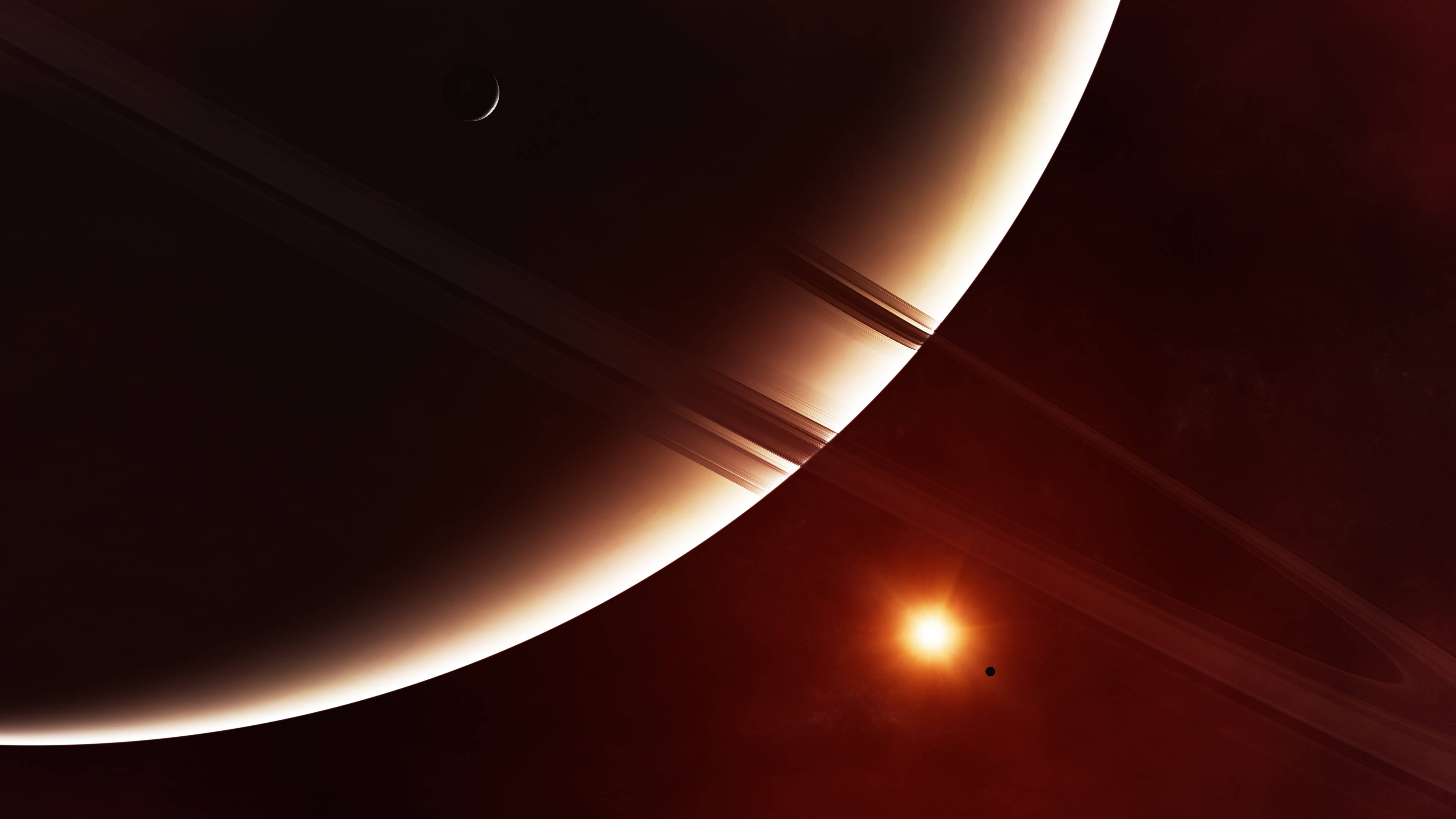 暖かな土星 4K 壁紙