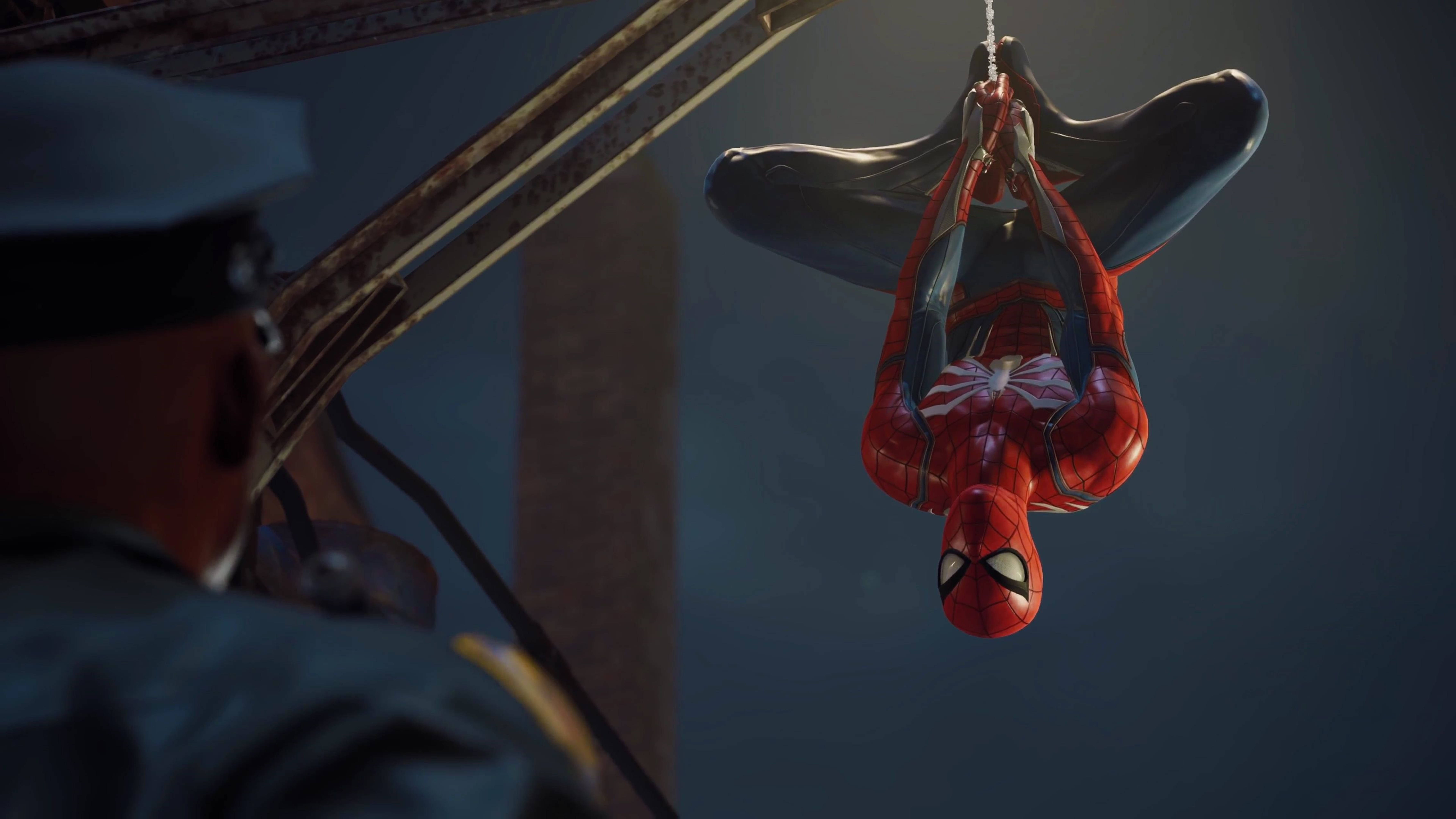 マーベル スパイダーマン 逆さ吊り 4K PS4 壁紙