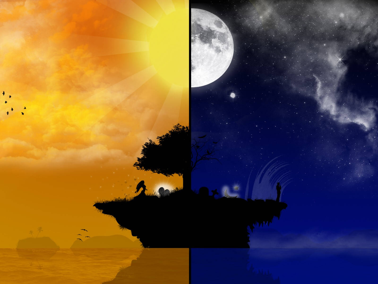 4K 自然の昼と夜 壁紙