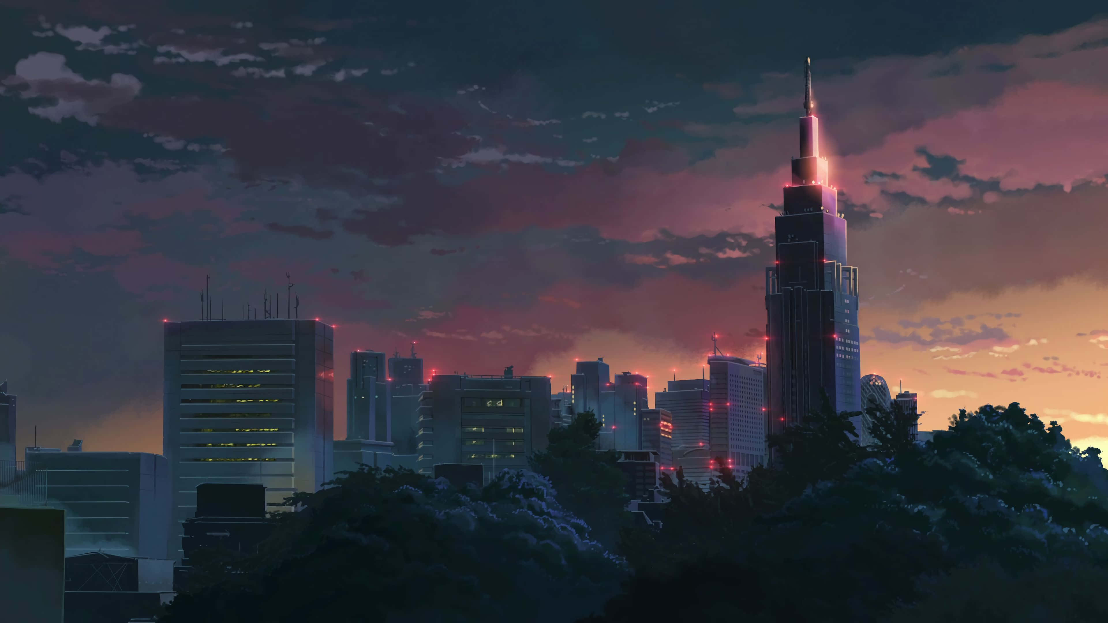 4Kアニメ 東京の街並み 壁紙